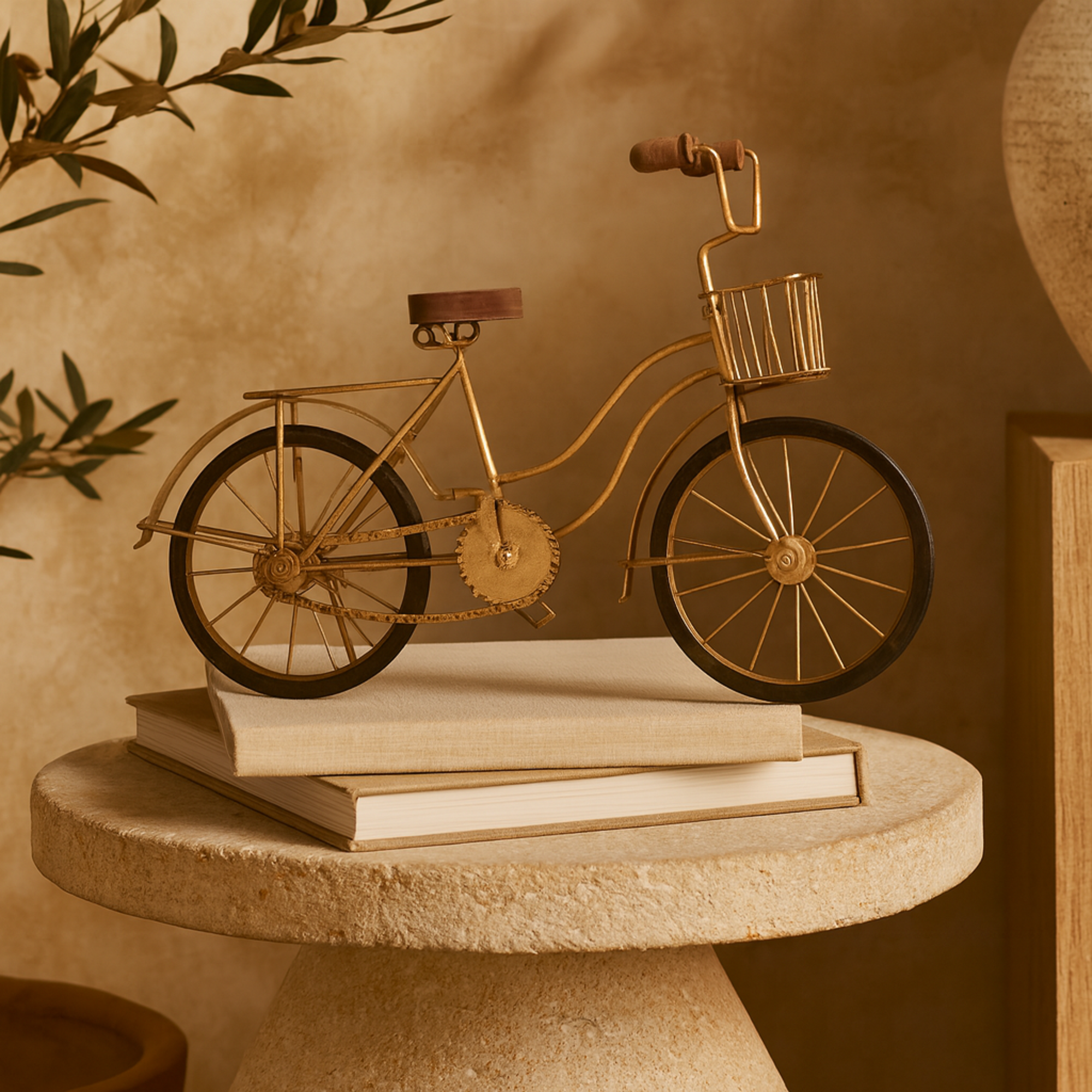 Bike Brown Metal Decorative Sculpture