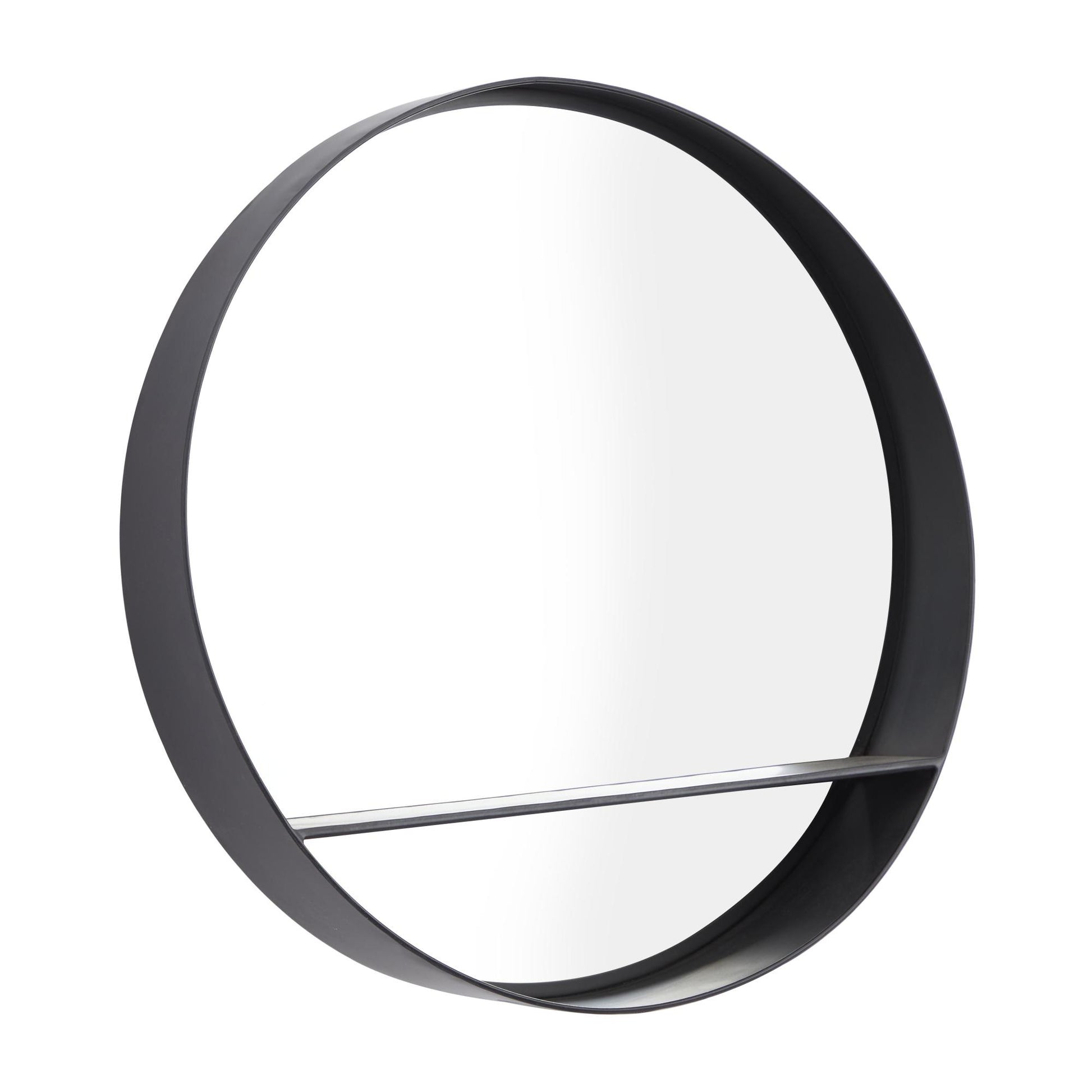 Black Metal 1 Shelf Room Wall Mirror