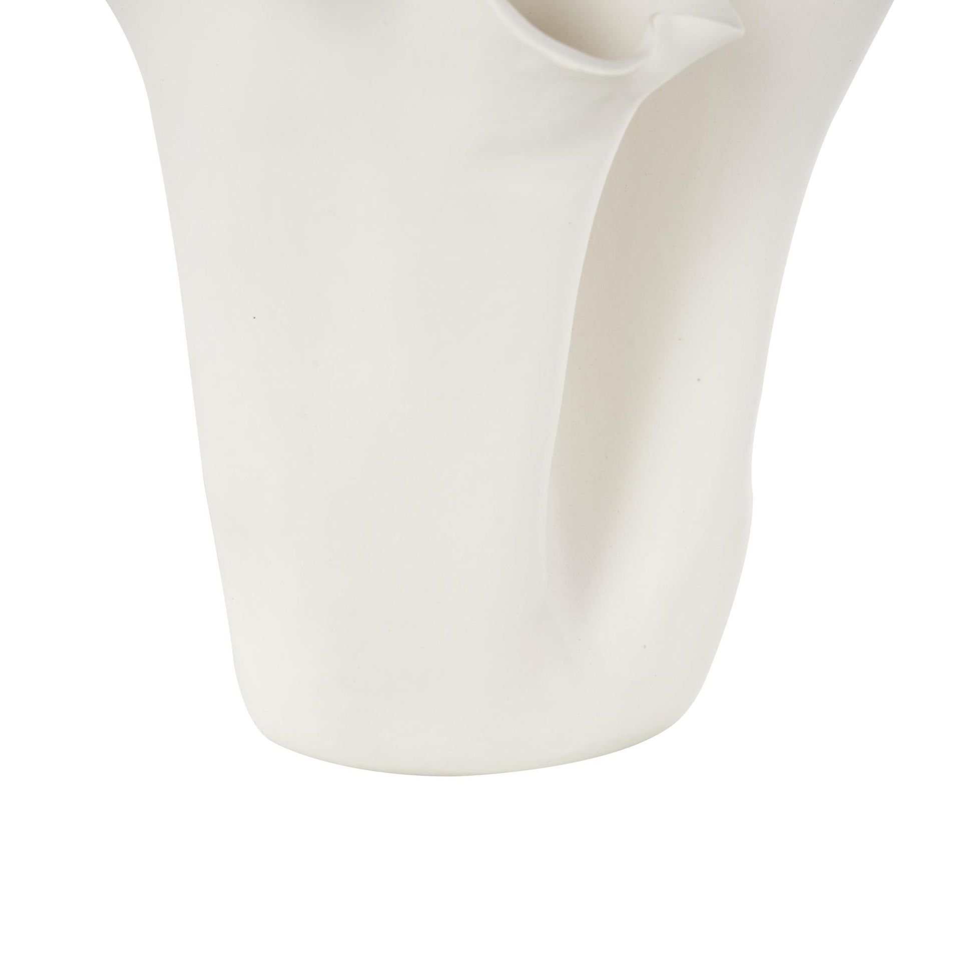 Abstract Ceramic Floral Inspired Decorative Vase with Wavy Folded Rim