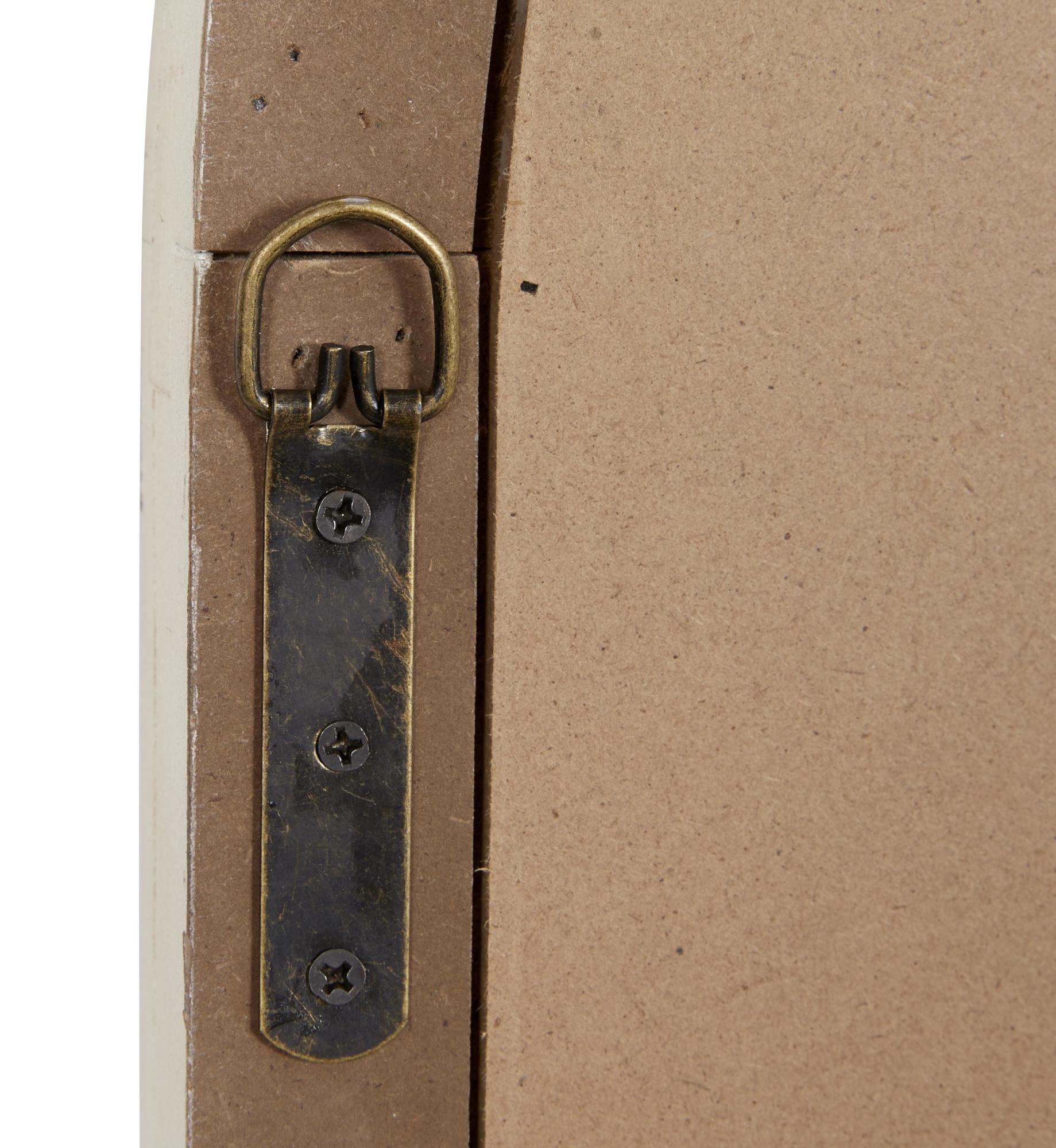 Brown Wood Arched Distressed Window Pane Room Wall Mirror