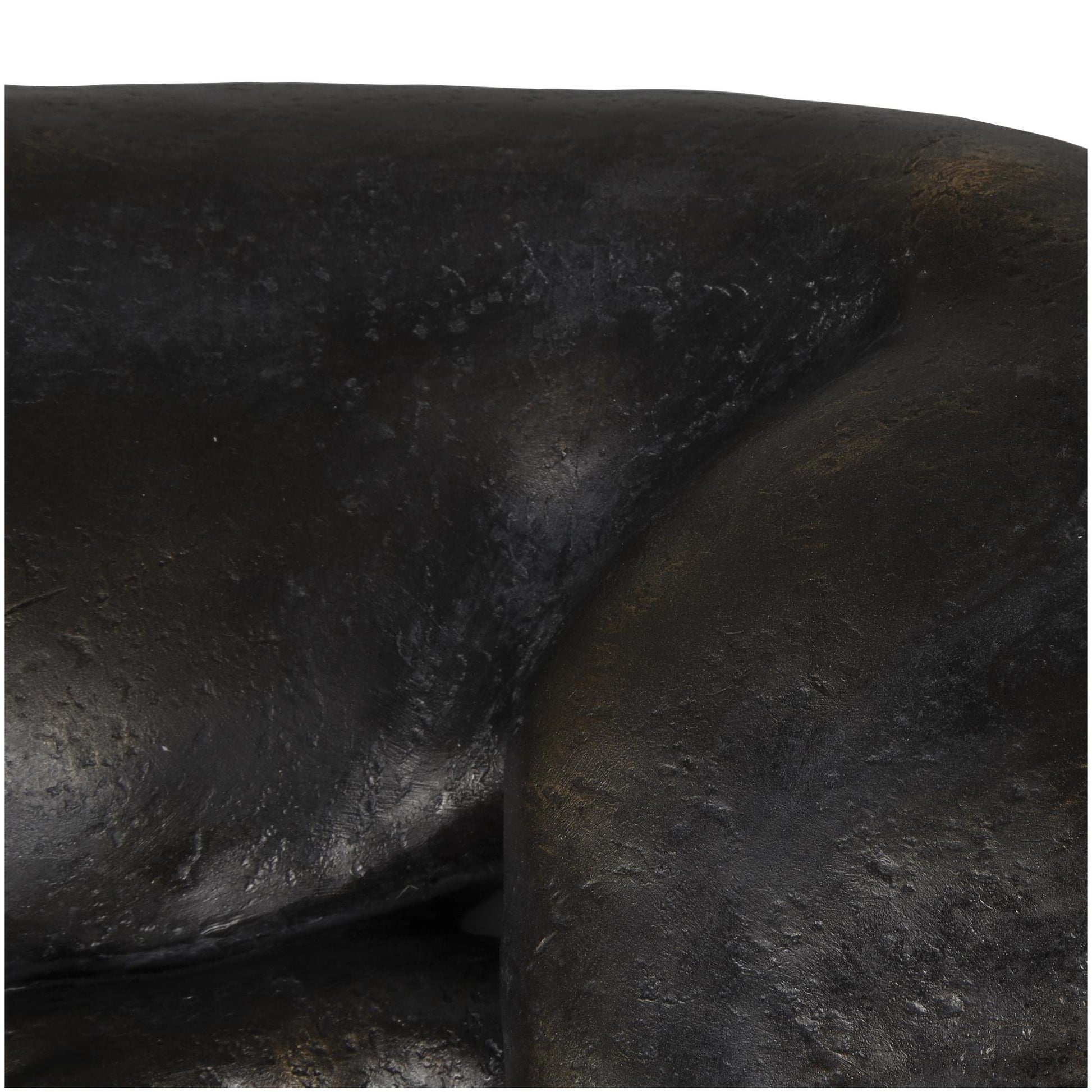 Leopard Black Polyresin Laying Decorative Sculpture
