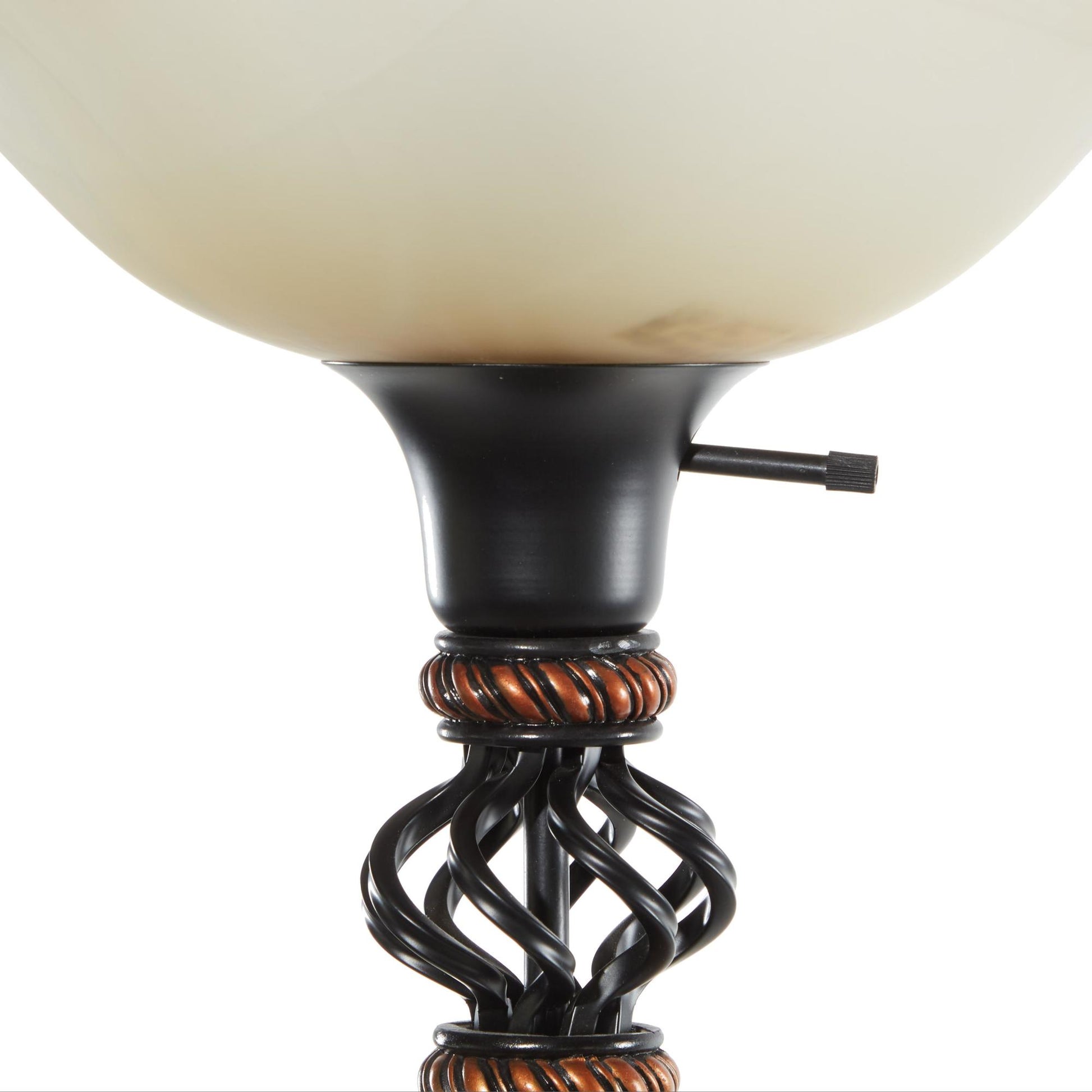 Scroll Black Metal Antique Style Room Torchiere