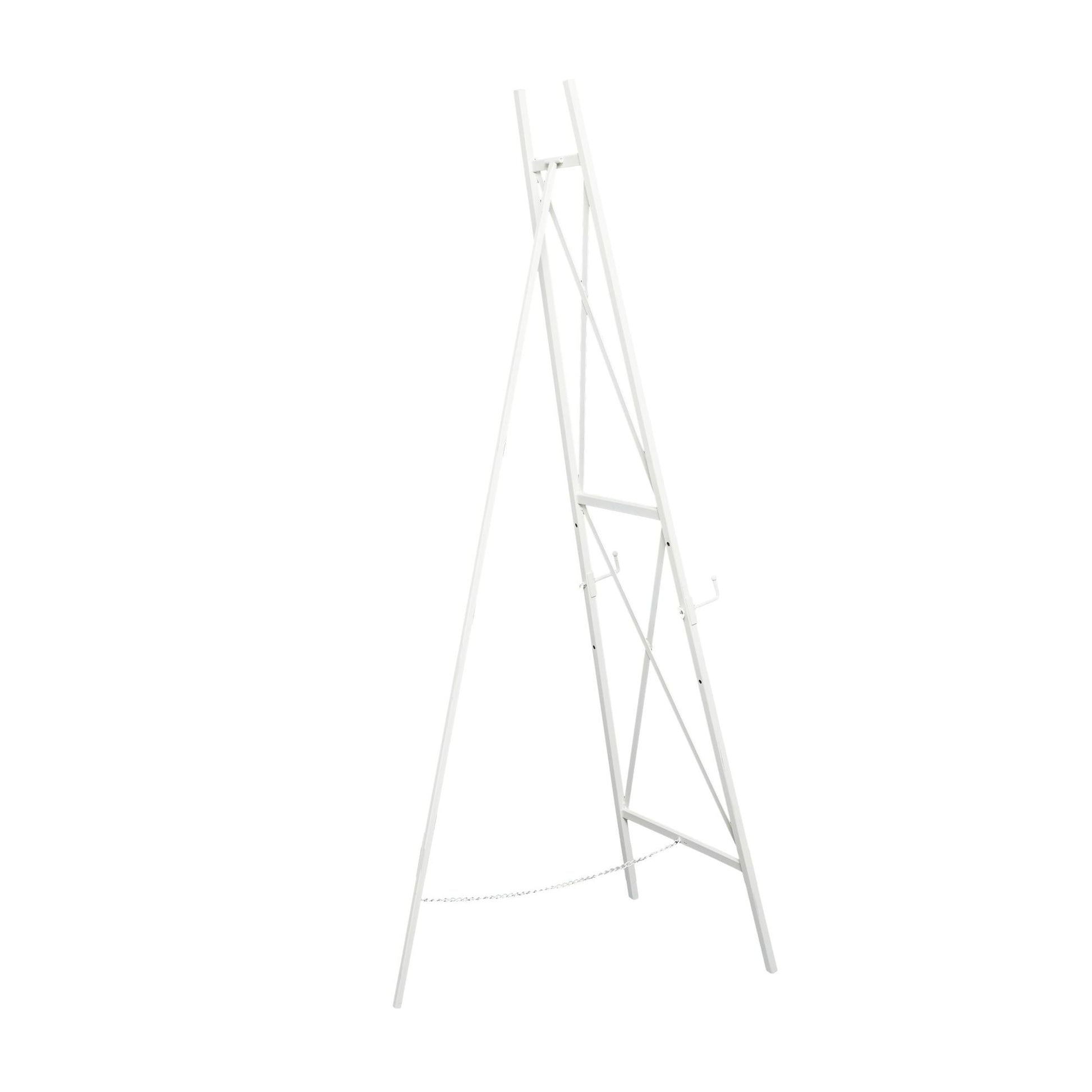White Metal Tall Adjustable Display Easel with Chain Support