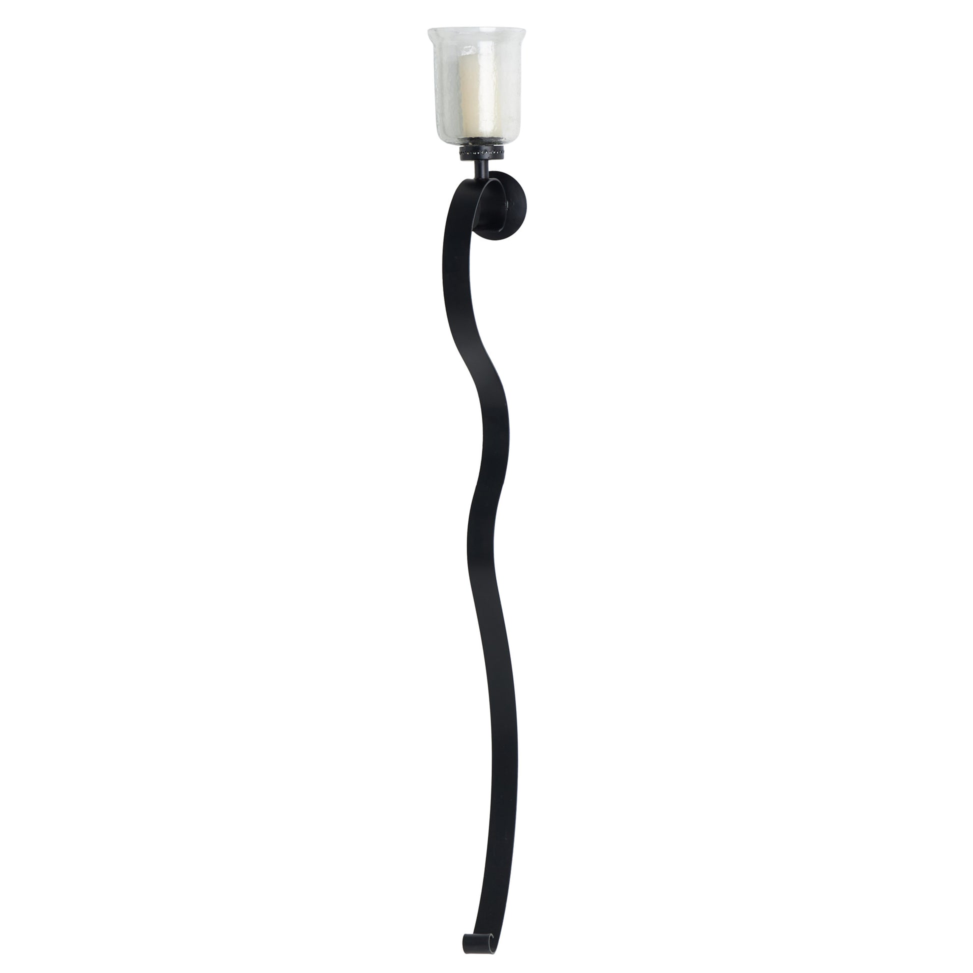 Scroll Black Metal Handmade Pillar Indoor Outdoor Wall Sconce