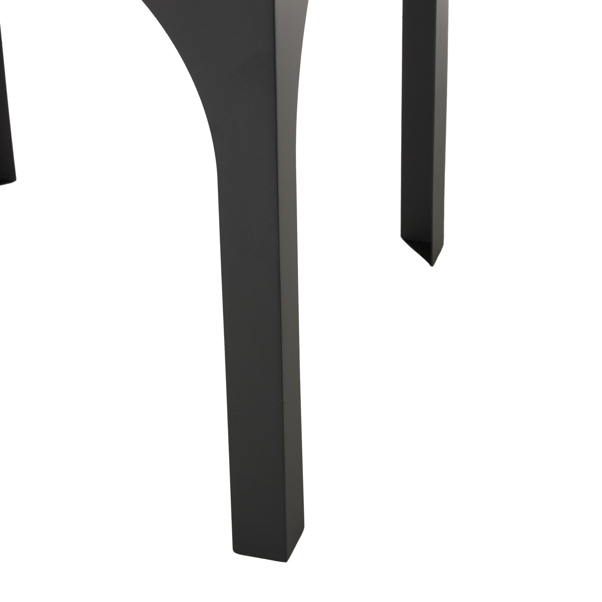 Geometric Black Metal Side End Accent Table with Glass Top