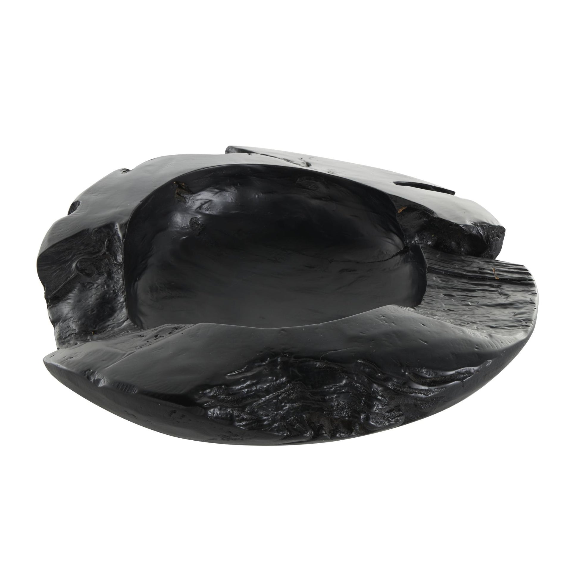 Black Teak Wood Handmade Live Edge Large Decorative Bowl