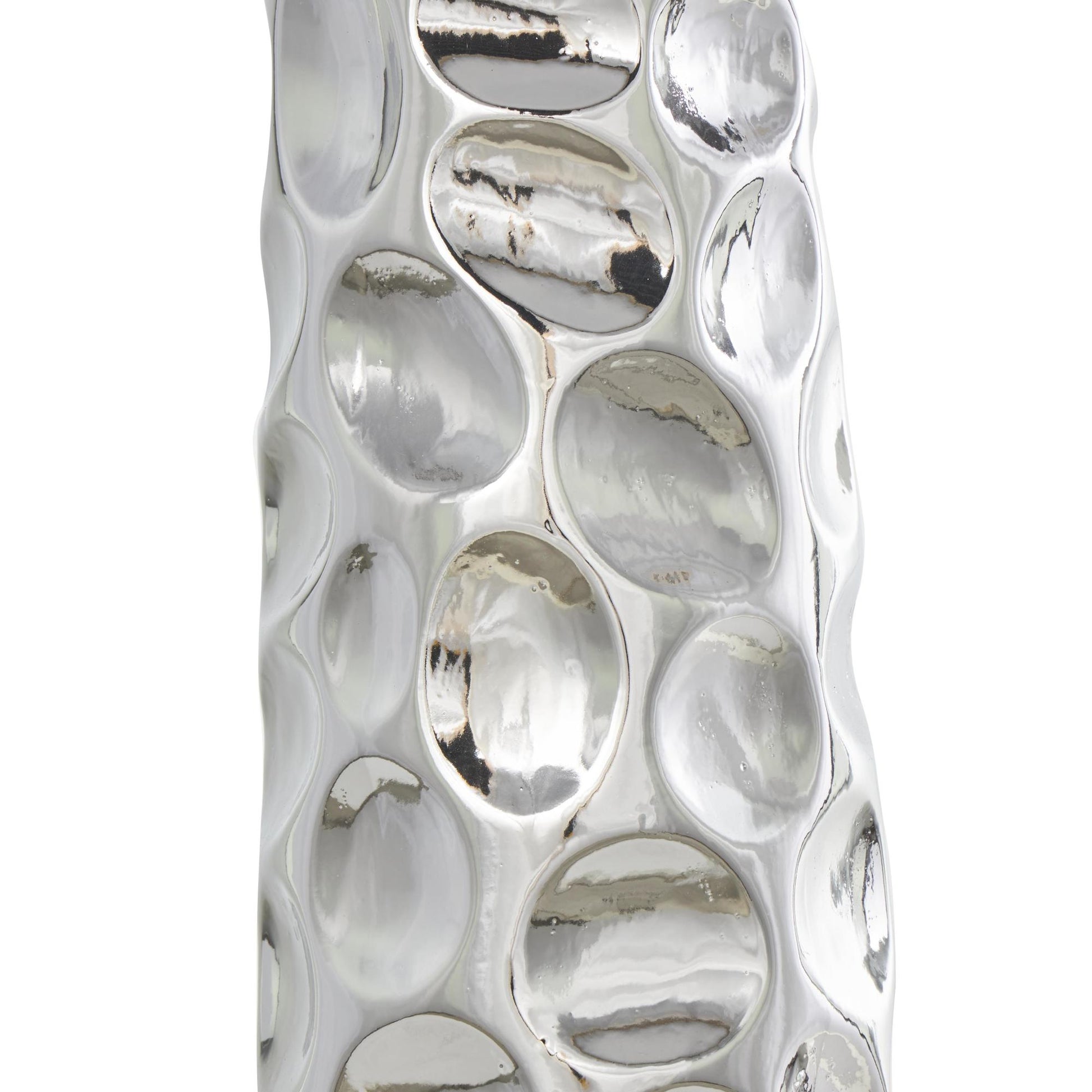 Geometric Ceramic Bubble Decorative Vase with Concaved Circles