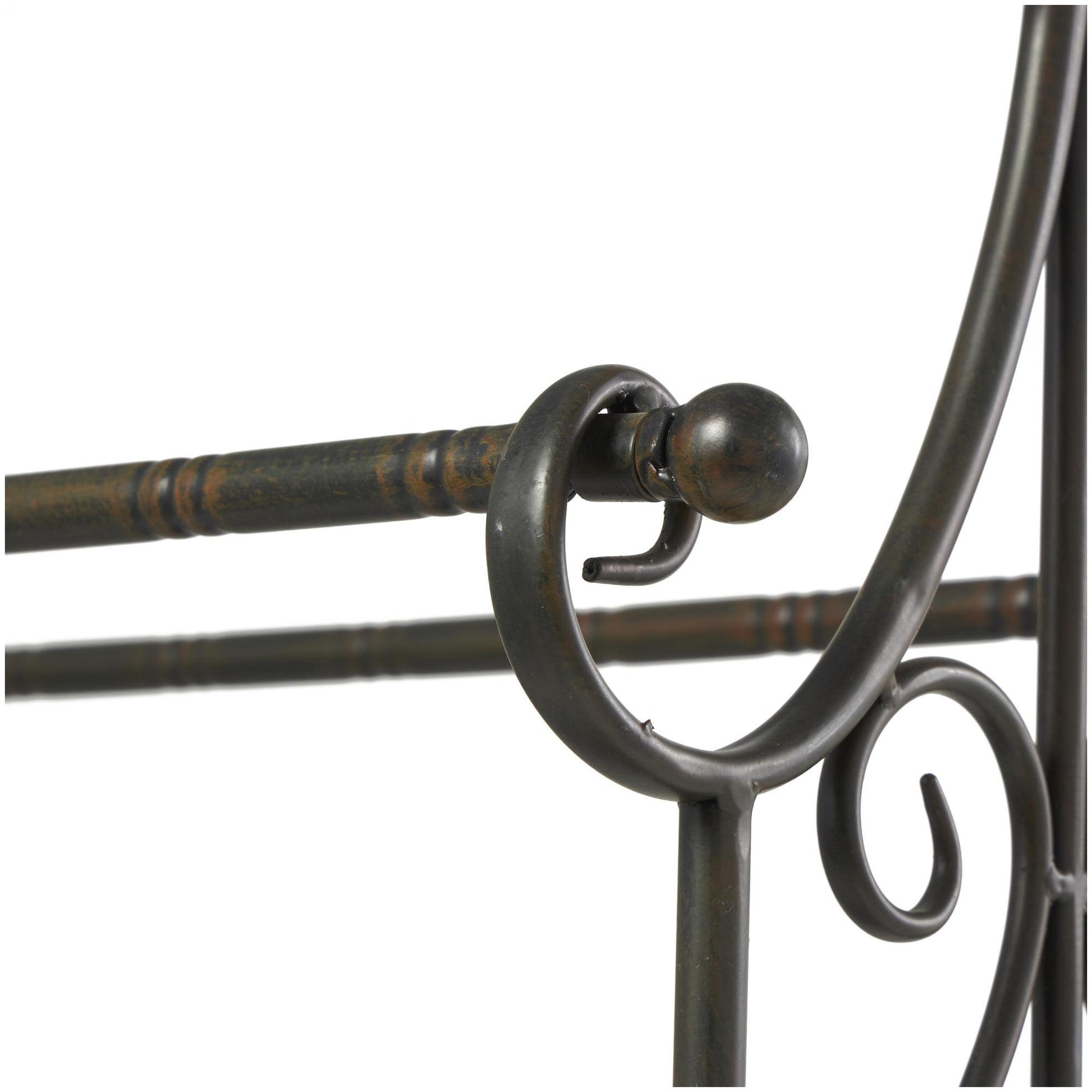 Scroll Black Wood Closet Quilt Rack