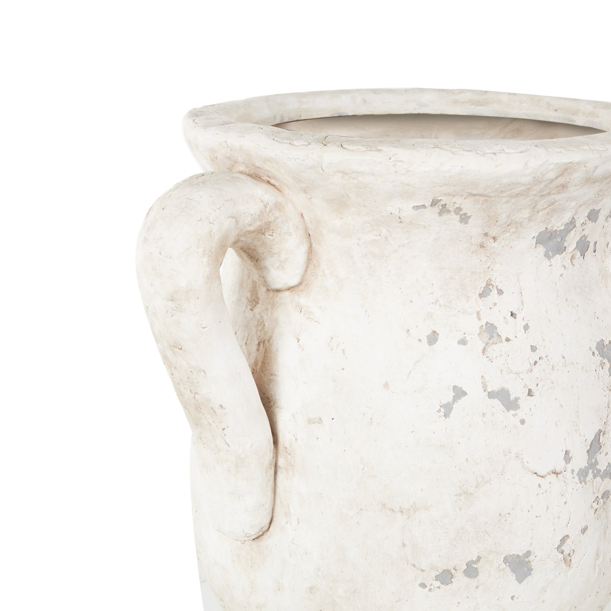 Ceramic Antique Style Distressed Decorative Vase with Handles 14" x 10" x 17"