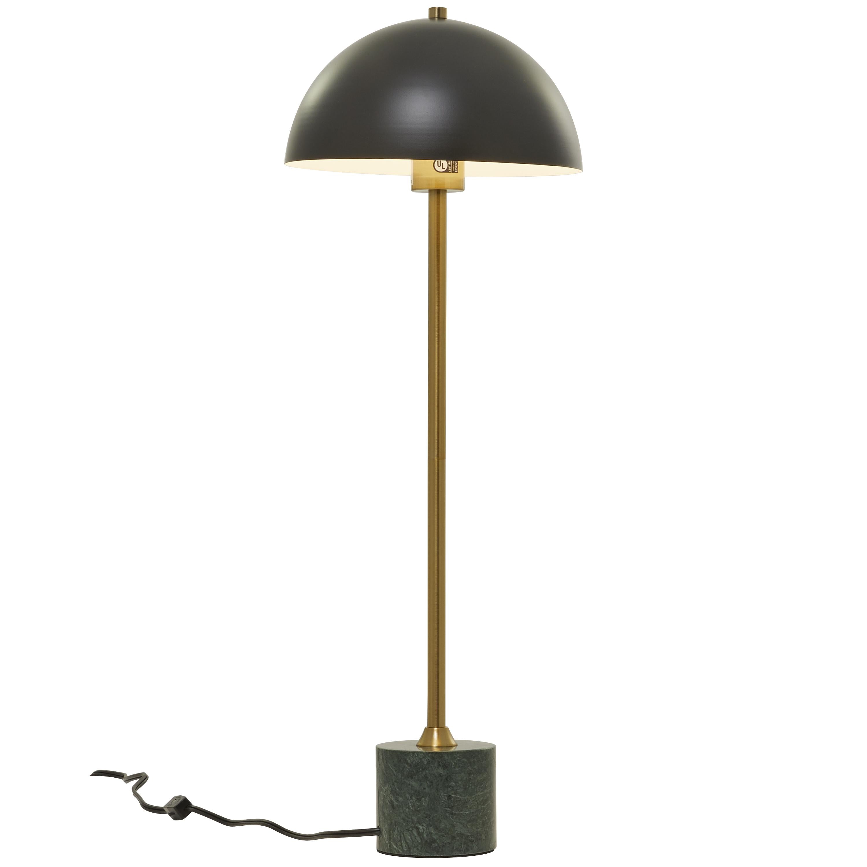 Metal Umbrella Style Room Desk Lamp with Black Marble Base