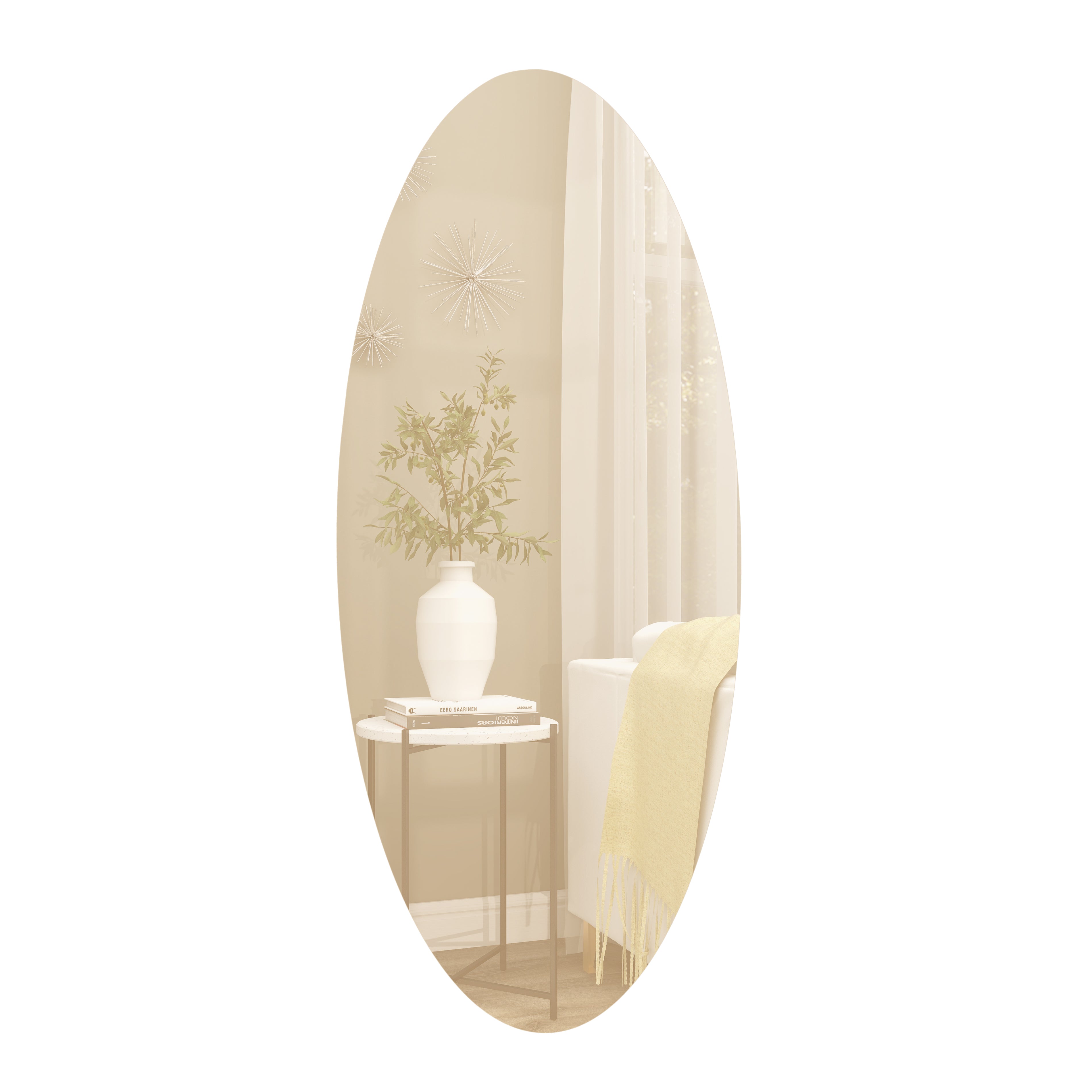Glass Oval Room Wall Mirror