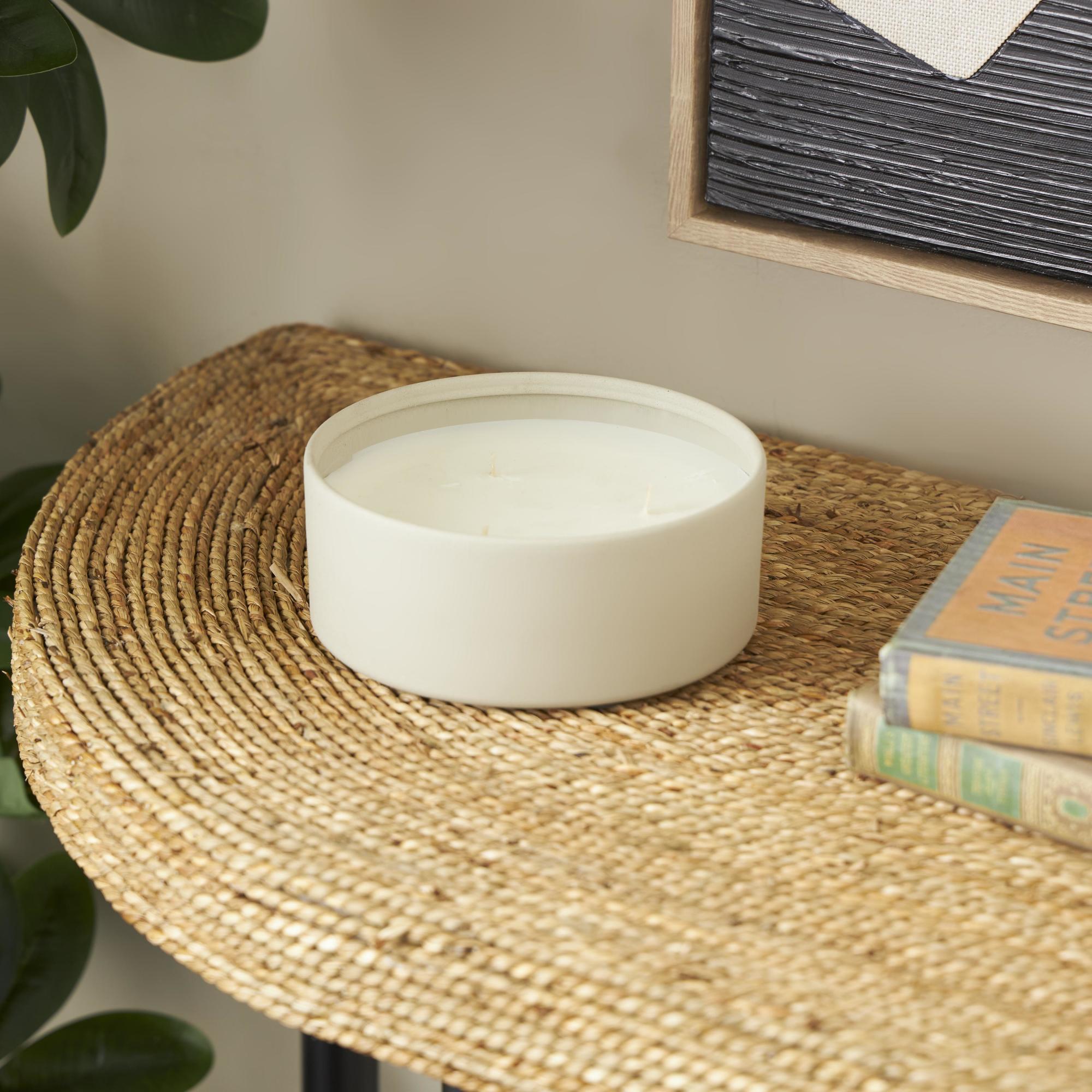 Metal Tangerine Splash Scented Textured 22oz 3 Wick Decorative Candle with White Wax 6" x 6" x 3"