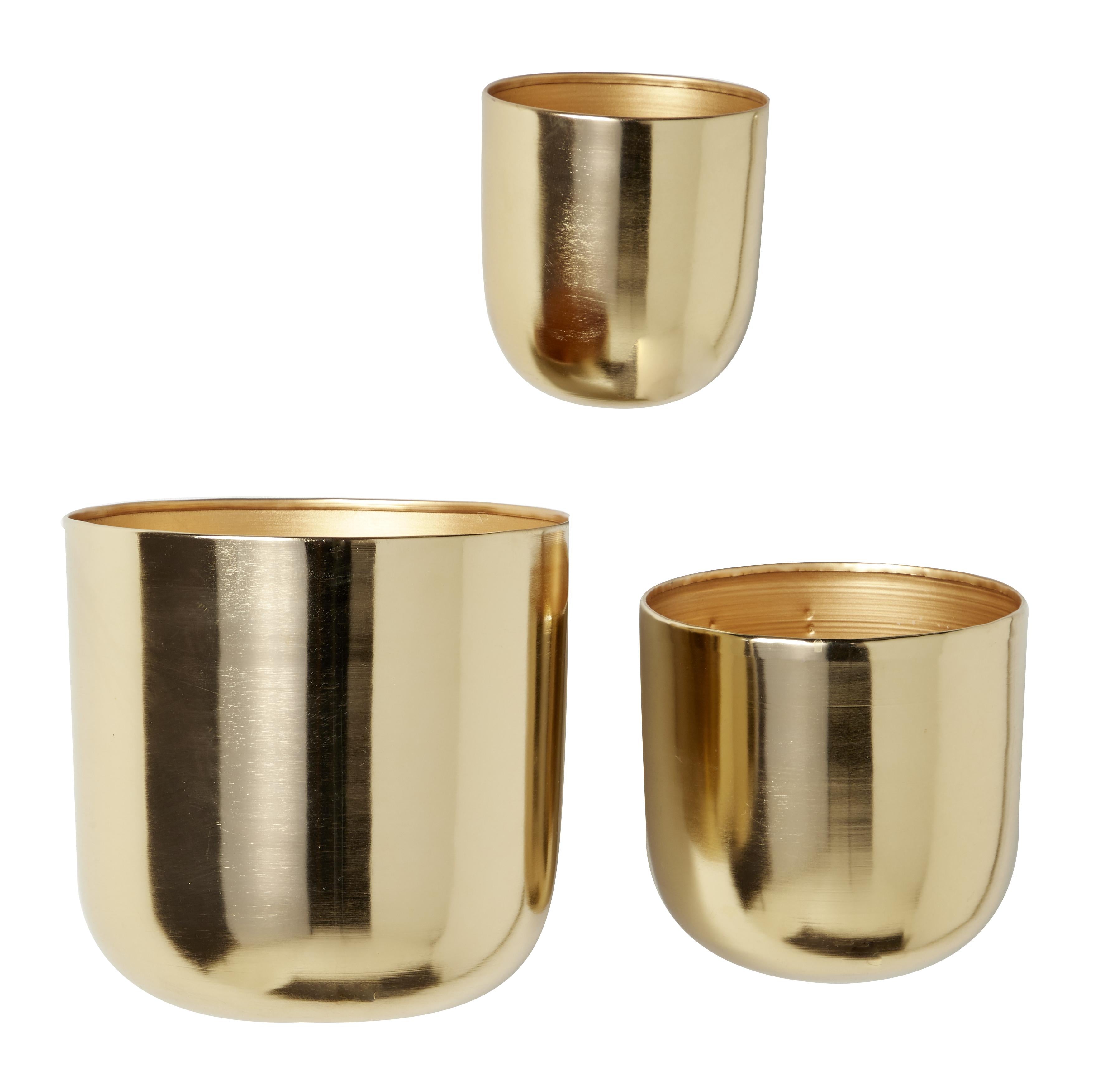 Set of 3 Metal Floating Indoor Outdoor Wall Planter