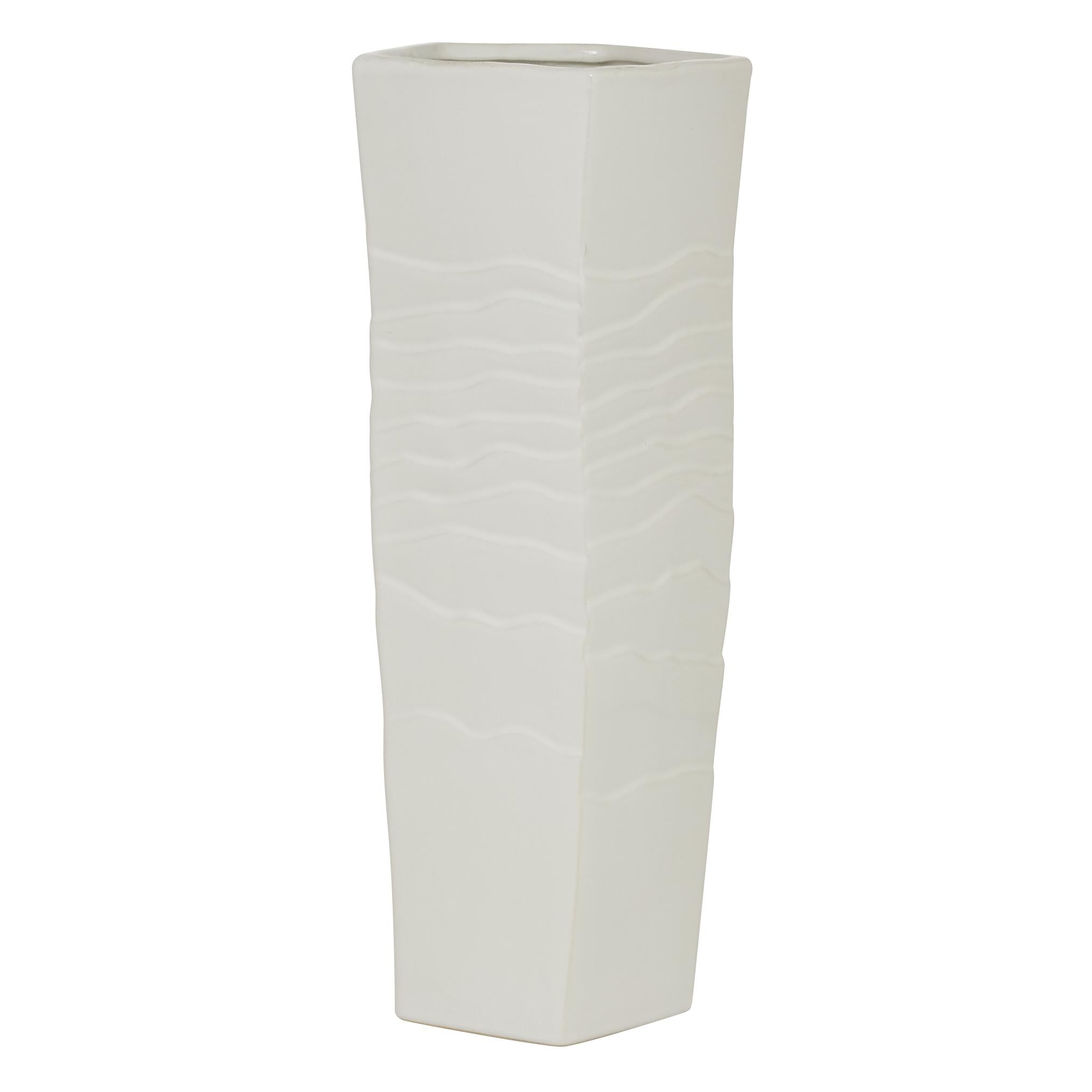 White Ceramic Textured Decorative Vase