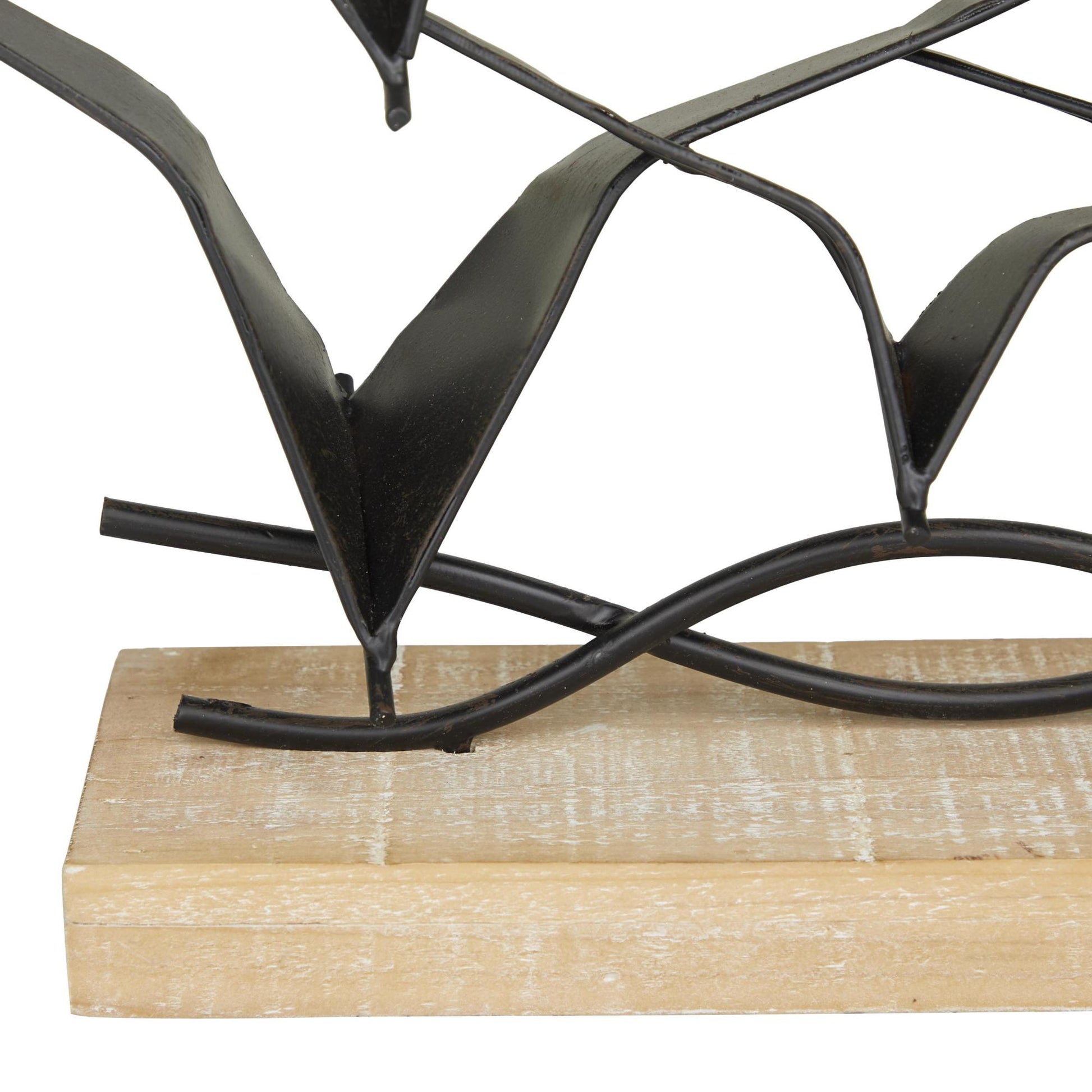 Bird Black Metal Decorative Sculpture