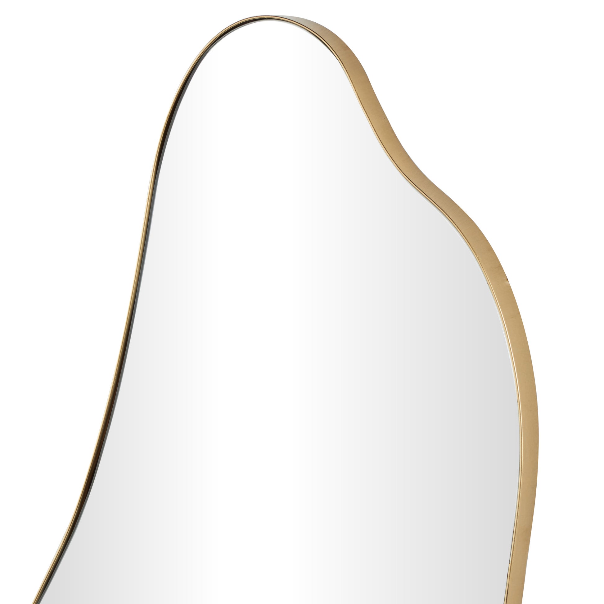 Abstract Gold Metal Wavy Room Wall Mirror