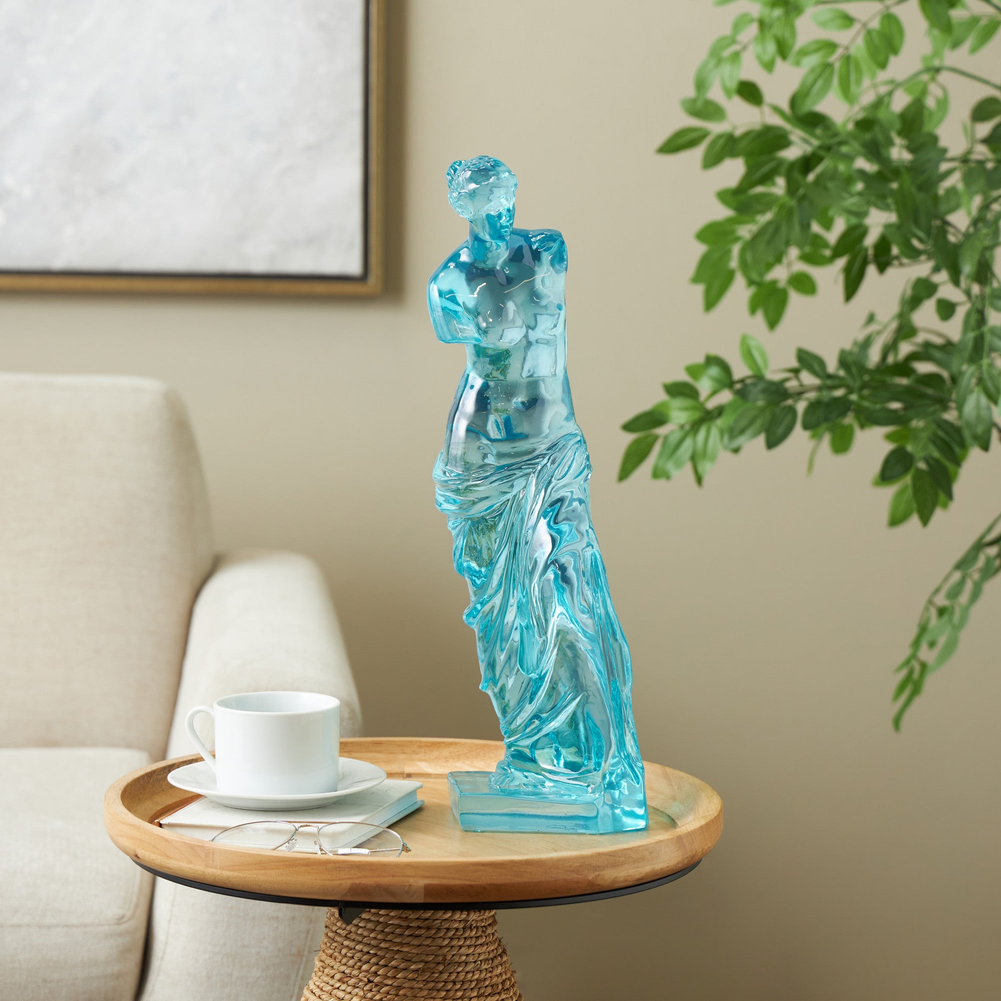 Woman Resin Tinted Decorative Sculpture