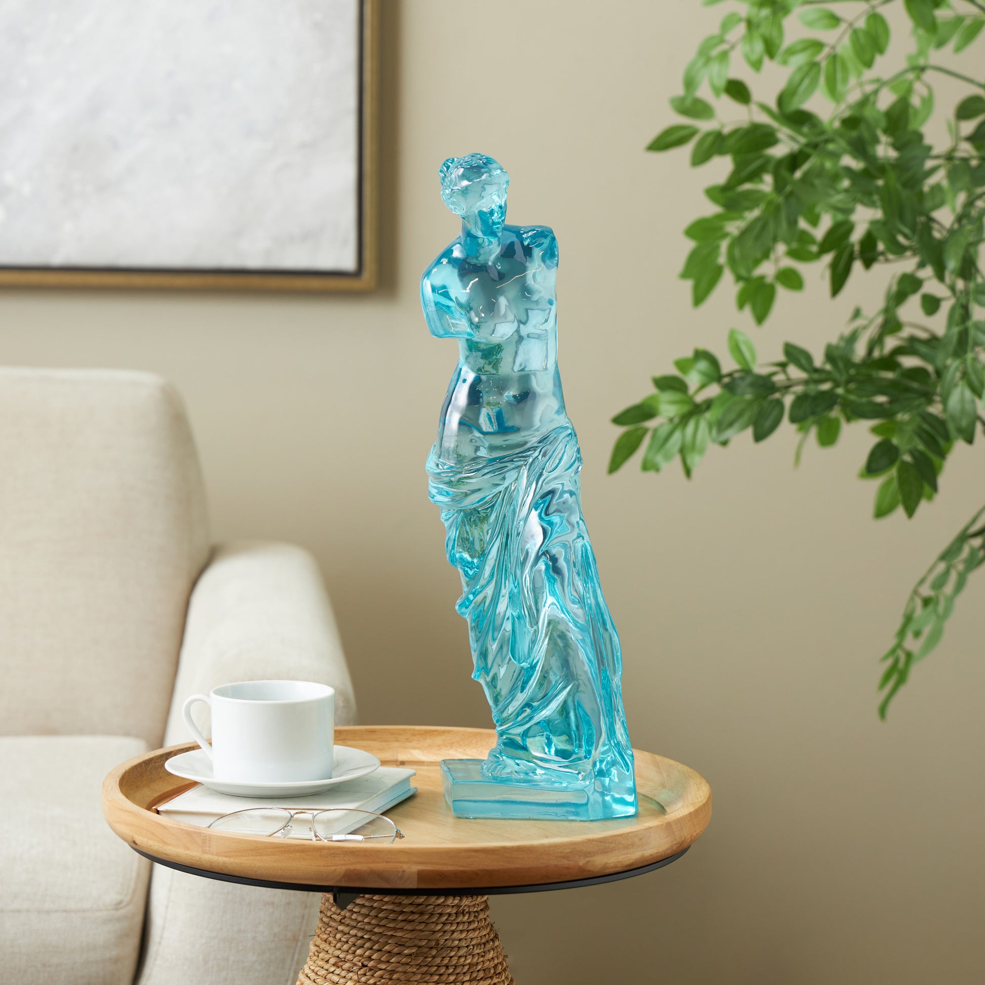Woman Resin Tinted Decorative Sculpture