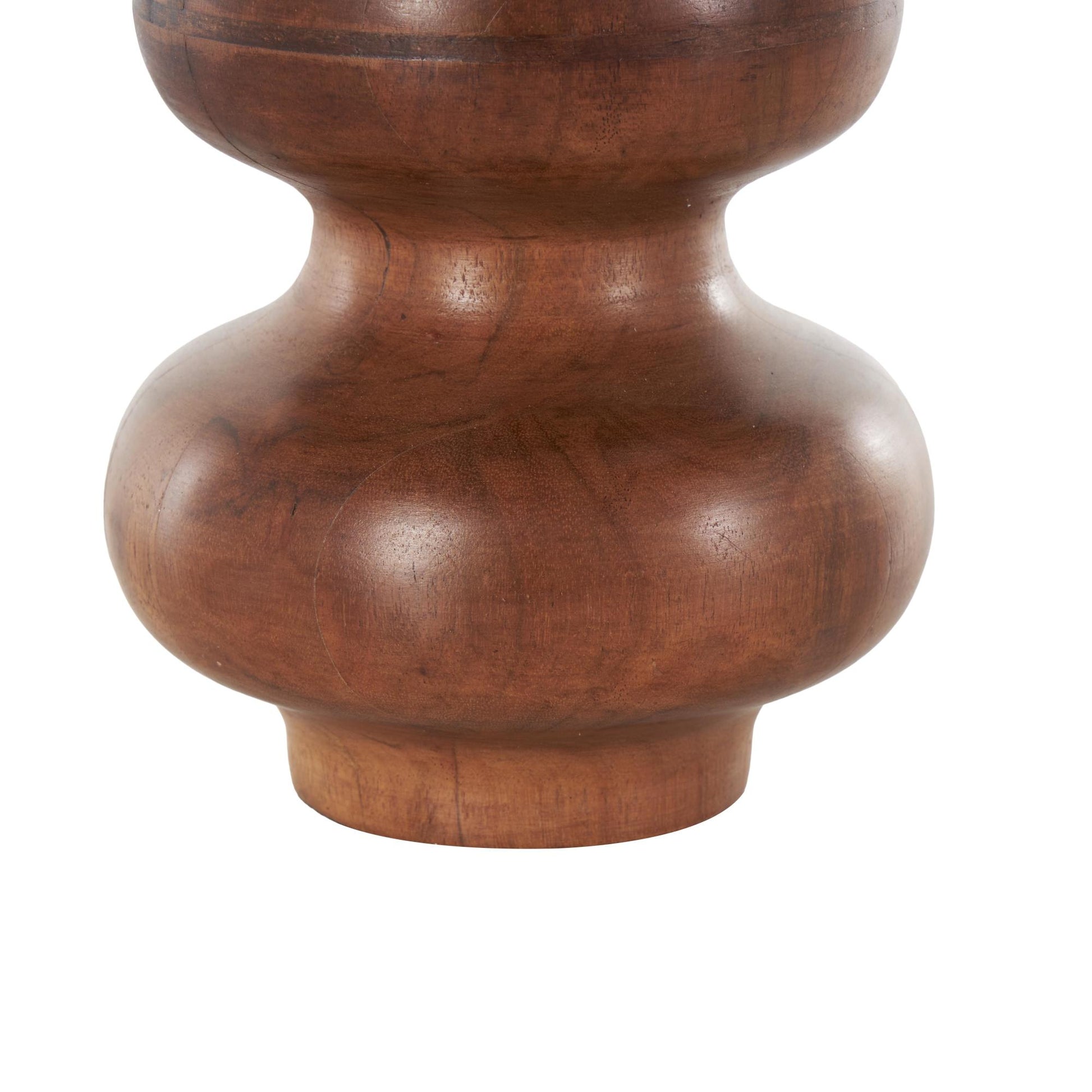 Geometric Brown Wood Bubble Decorative Vase with Natural Wood Grains