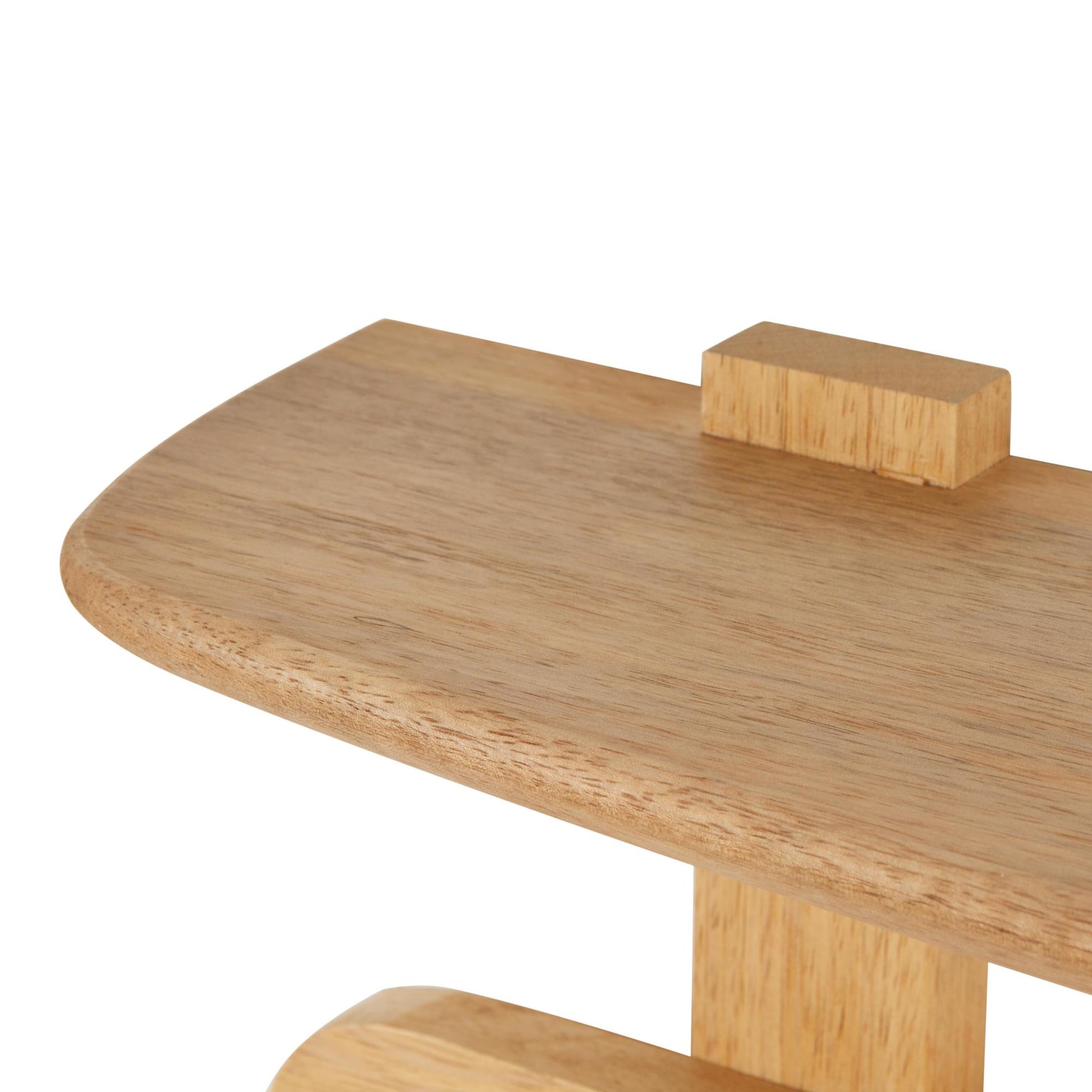 Brown Mango Wood Handmade Single Shelf Home Wall Hook with 5 Hooks