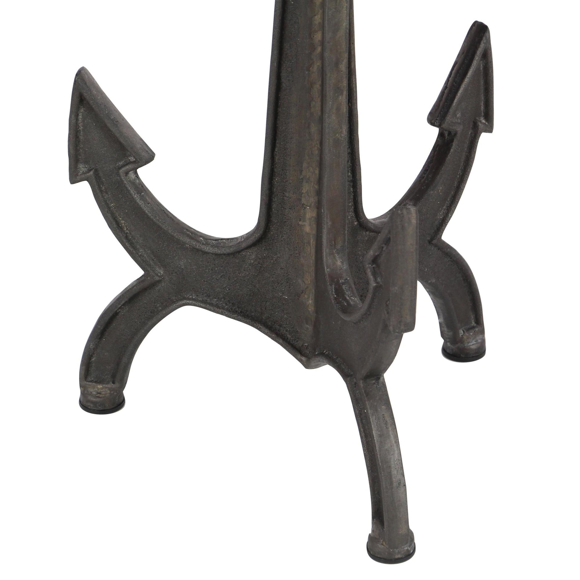 Anchor Black Metal Side End Accent Table with Brown Wood Top