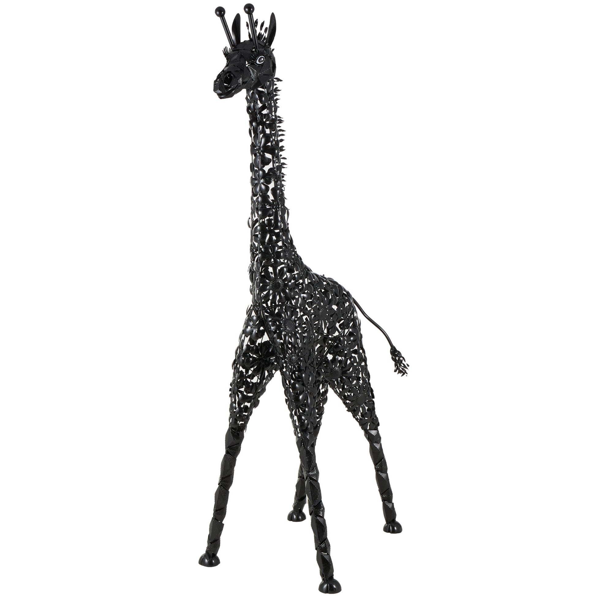 Giraffe Black Metal Indoor Outdoor Tall Decorative Garden Sculpture