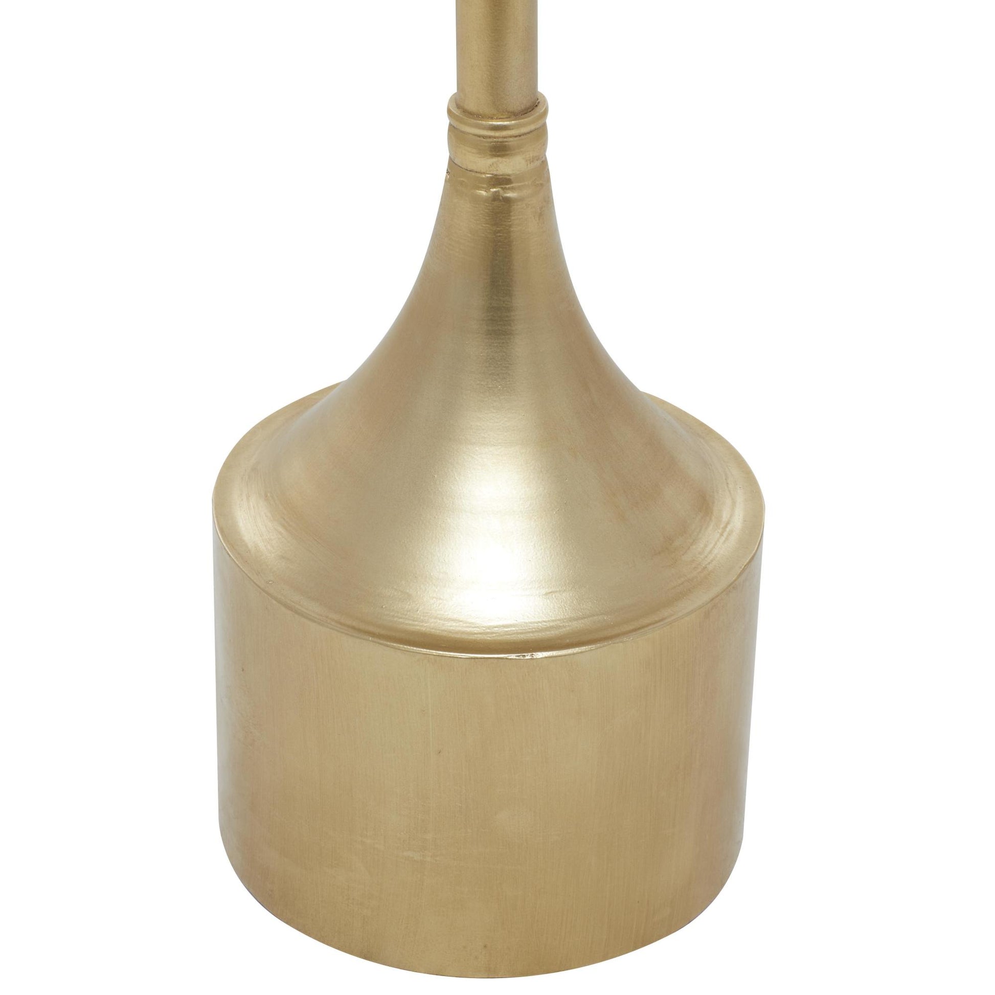 Gold Metal Side End Accent Table with White Marble Top