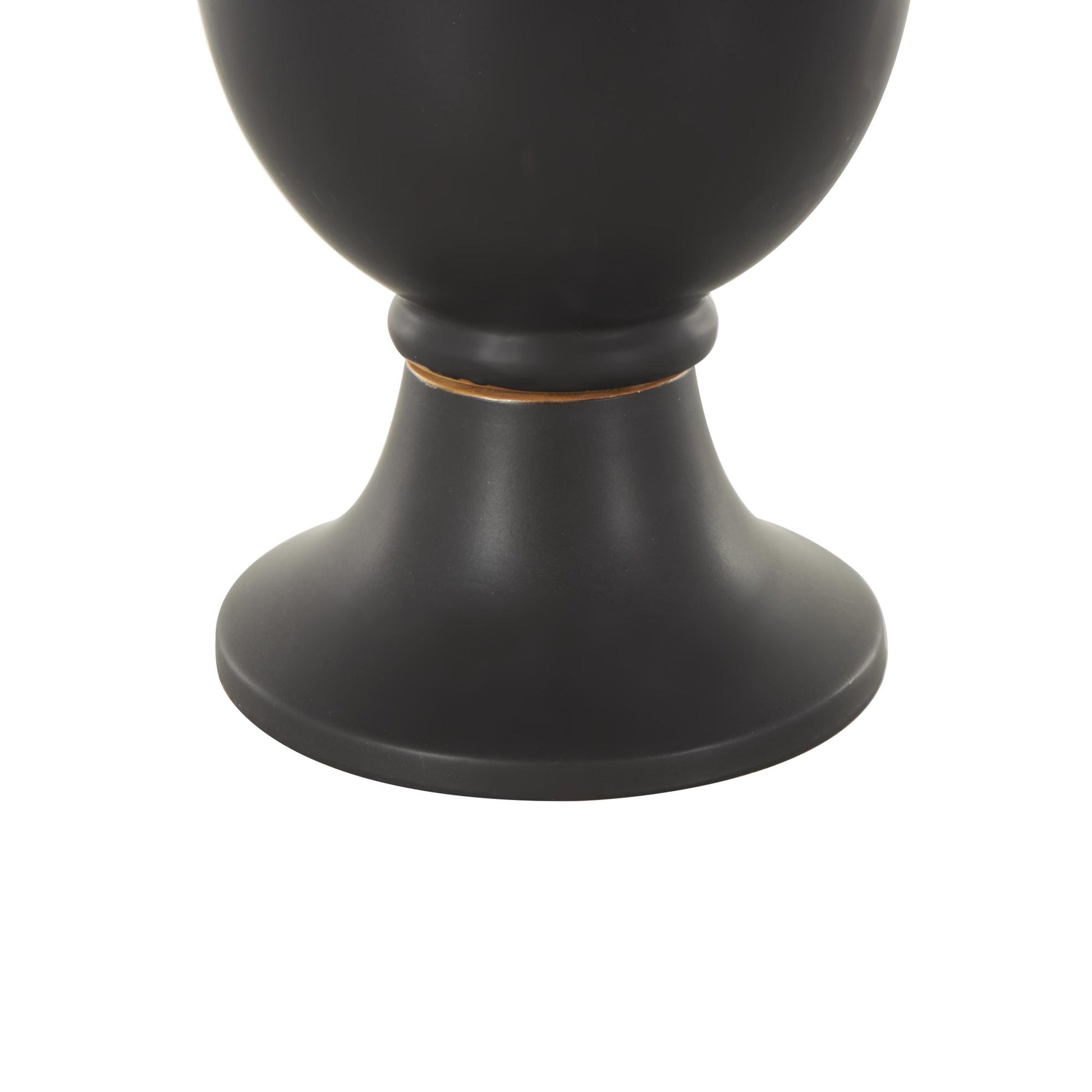 Ceramic Fluted Urn Shaped Decorative Vase with Arch Handles