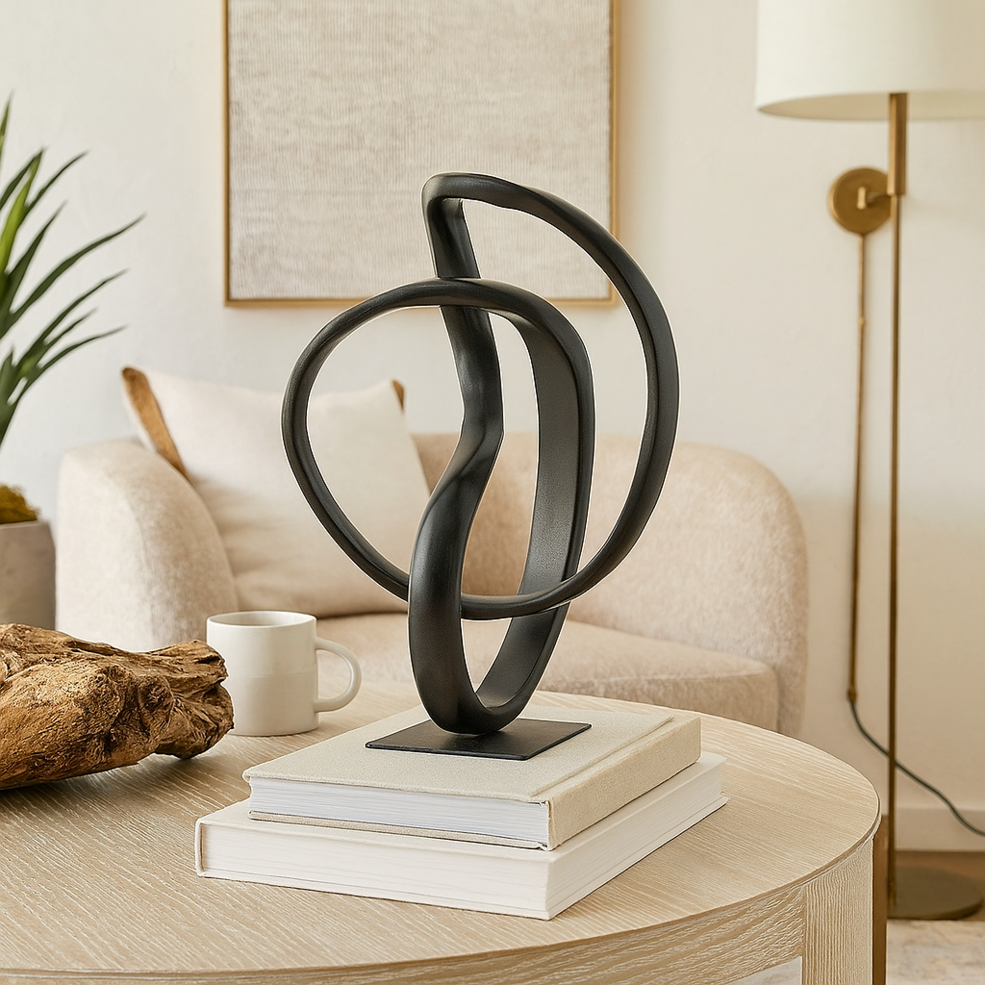 Abstract Dark Gray Aluminum Metal Decorative Sculpture