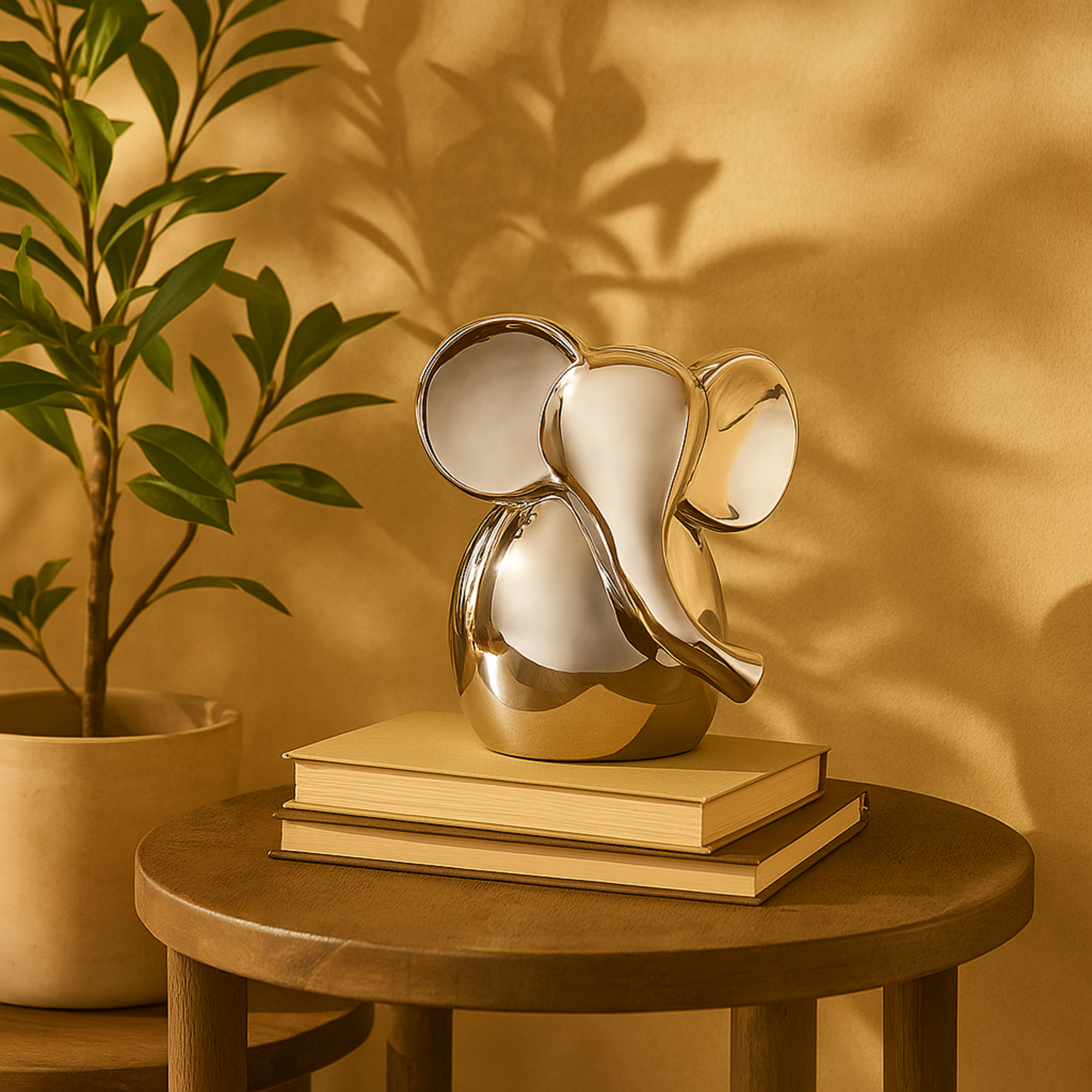 Elephant Ceramic Glossy Decorative Sculpture