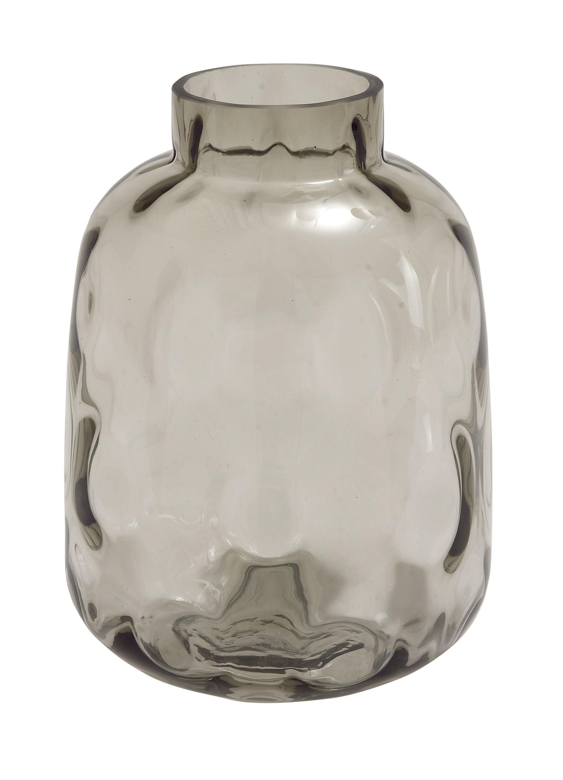 Gray Tempered Glass Decorative Vase with Bubble Texture