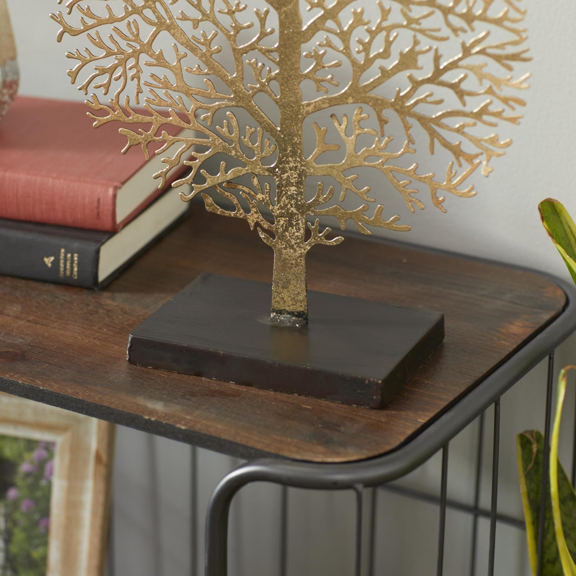 Tree Gold Metal Decorative Sculpture