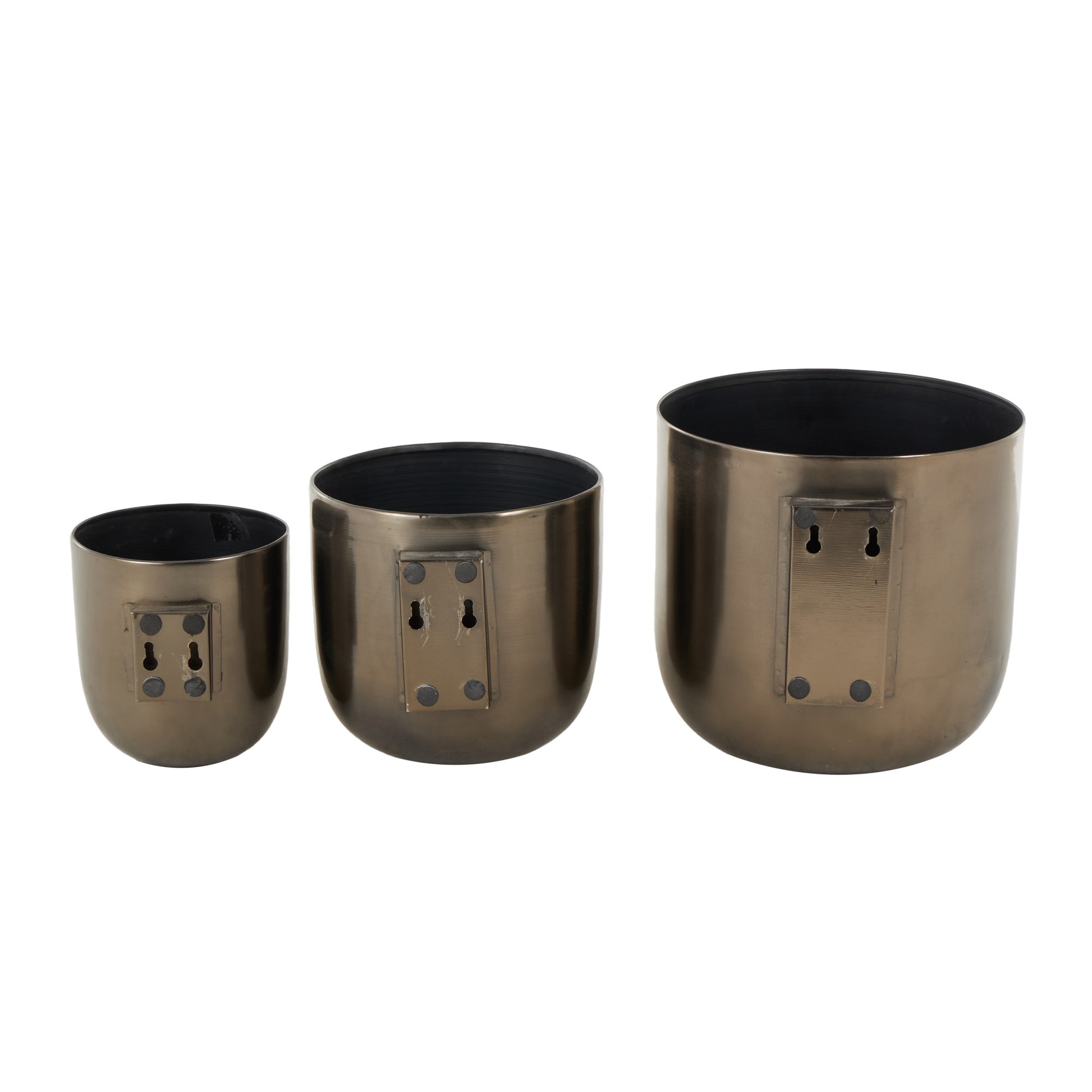 Set of 3 Metal Floating Indoor Outdoor Wall Planter