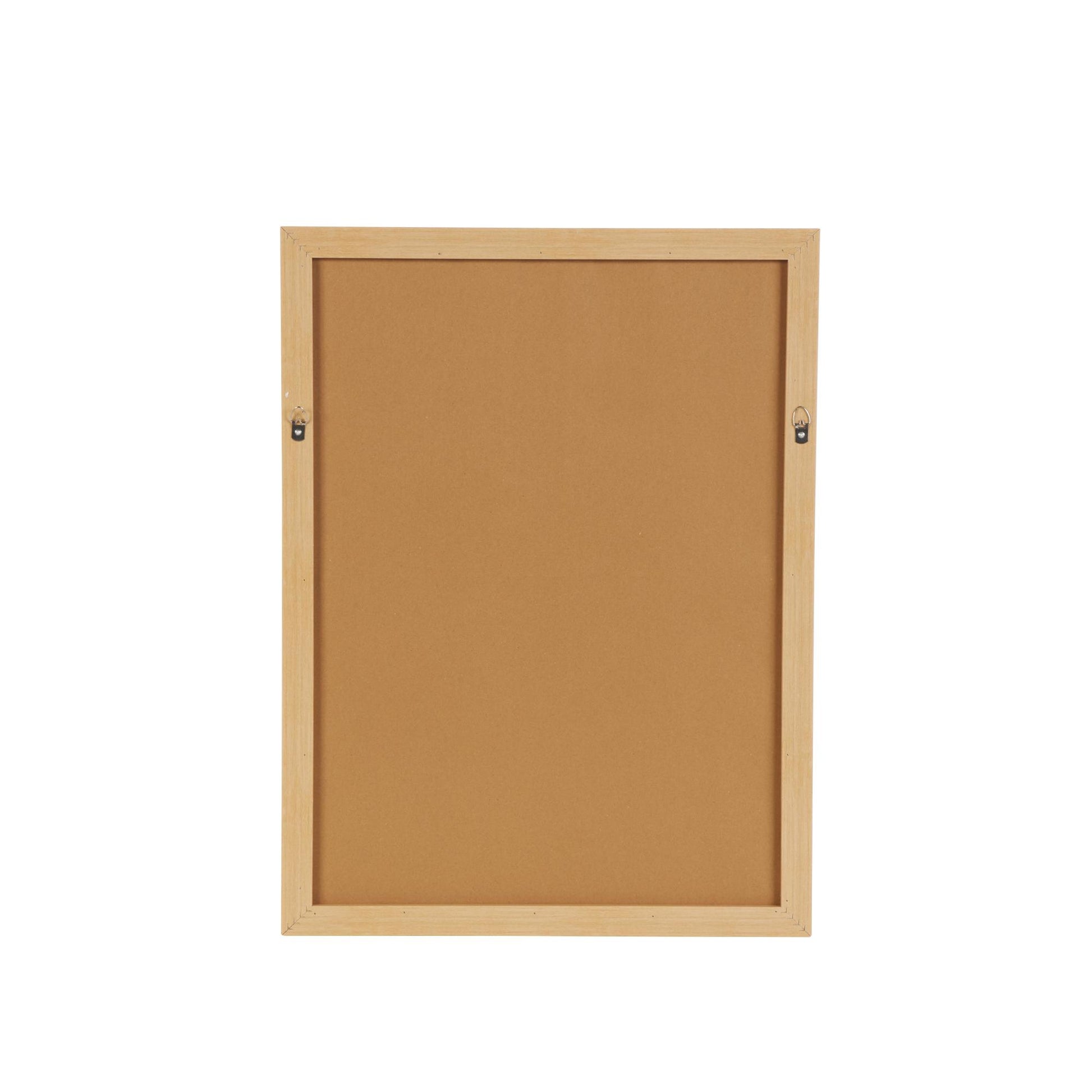 Abstract White Canvas Living Room Framed Wall Art with Brown Frame