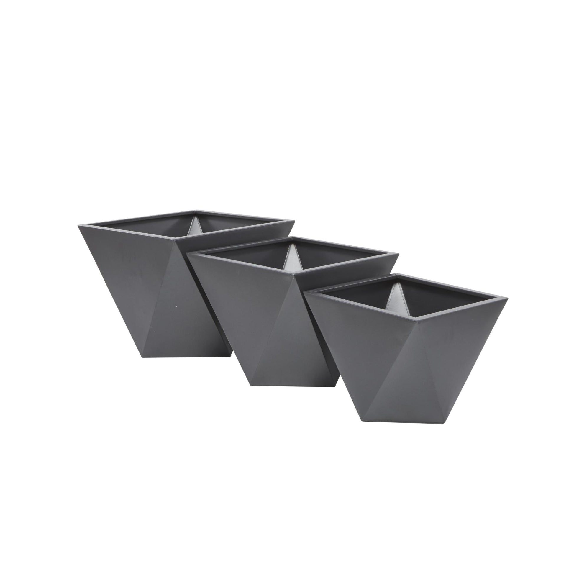 CosmoLiving by Cosmopolitan Set of 3 Metal Indoor Outdoor Planter