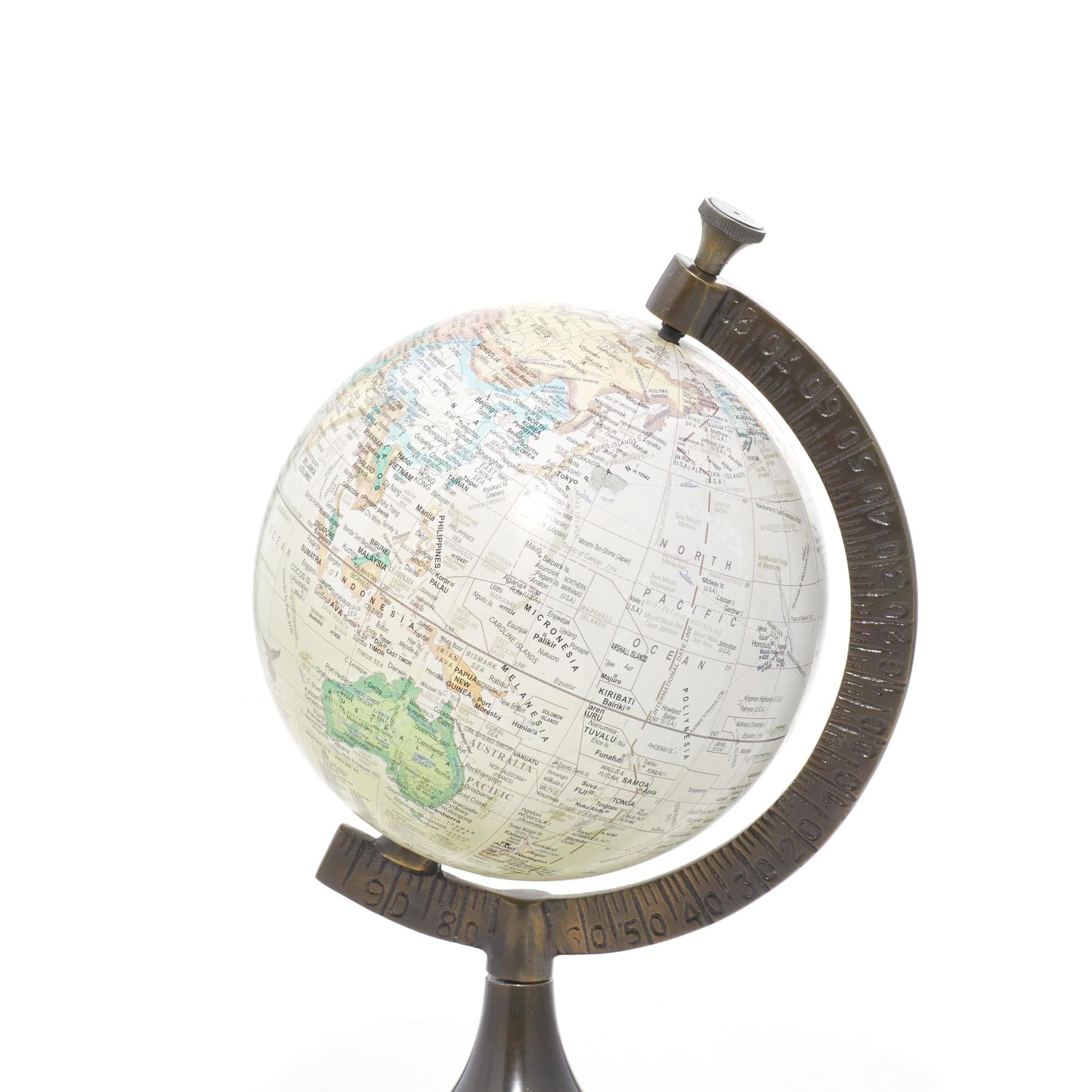 World Map Copper Aluminum Metal Educational/Geographic Earth Globe