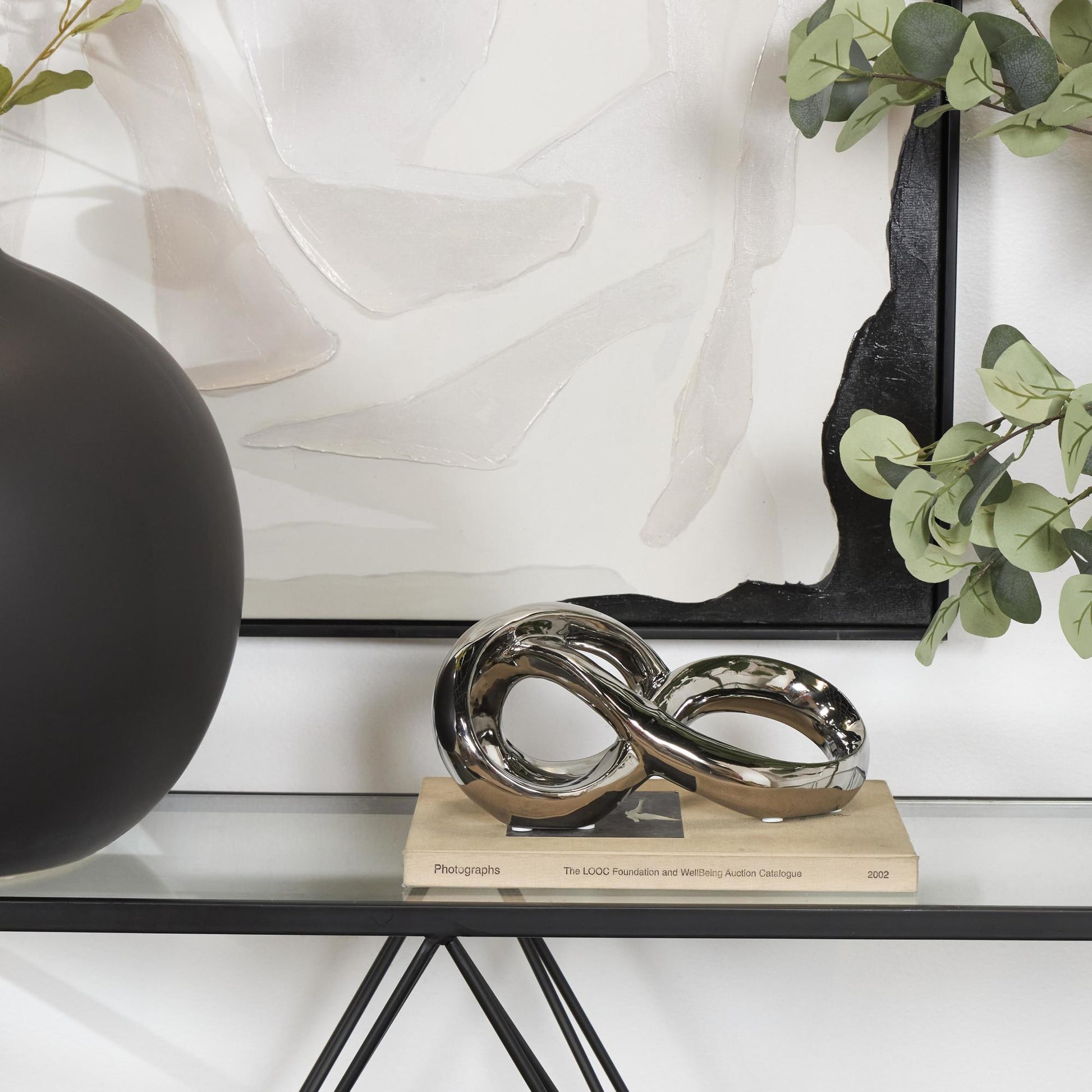 Abstract Ceramic Infinity Loop Decorative Sculpture