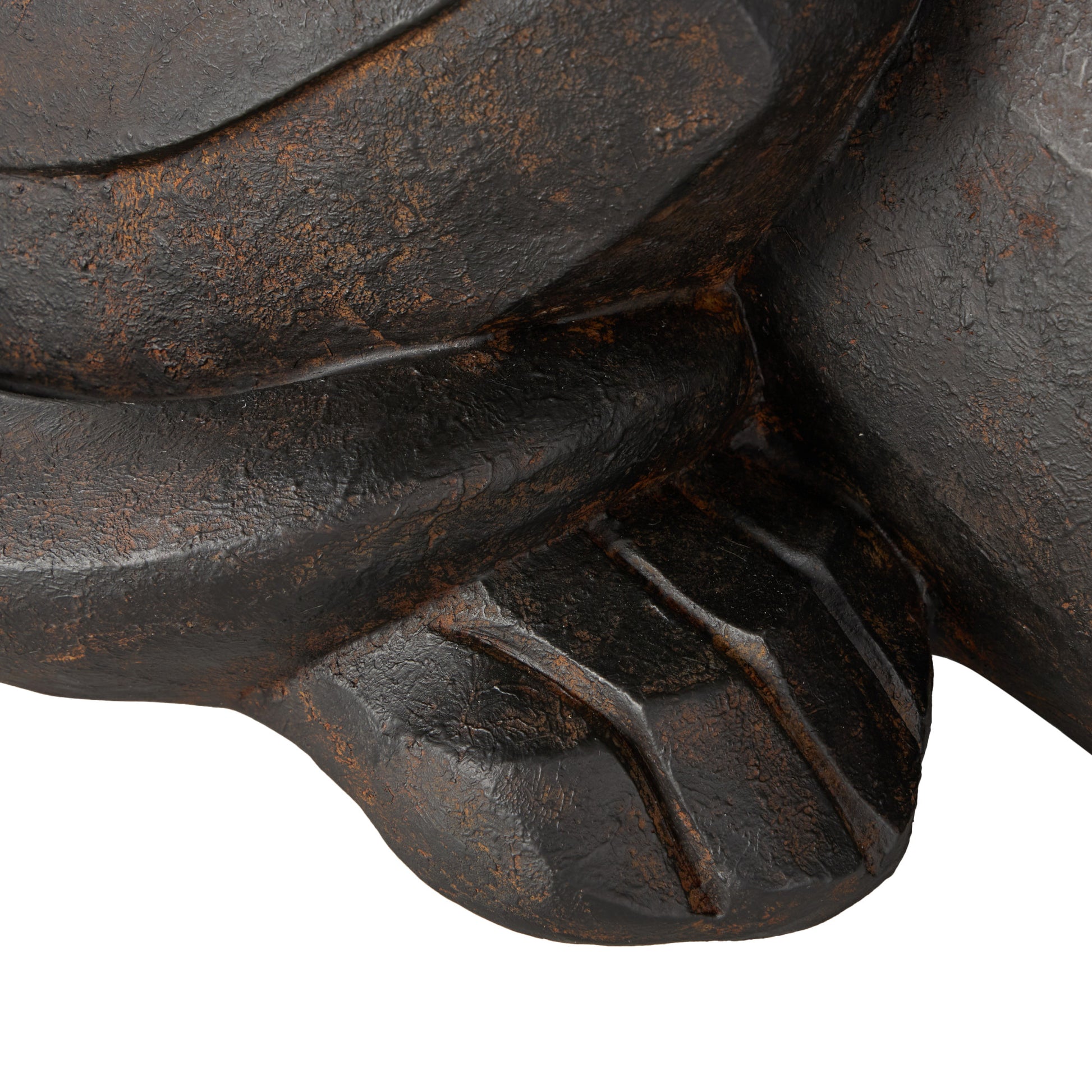 Dog Black Resin Sitting Decorative Sculpture with Copper Shadings