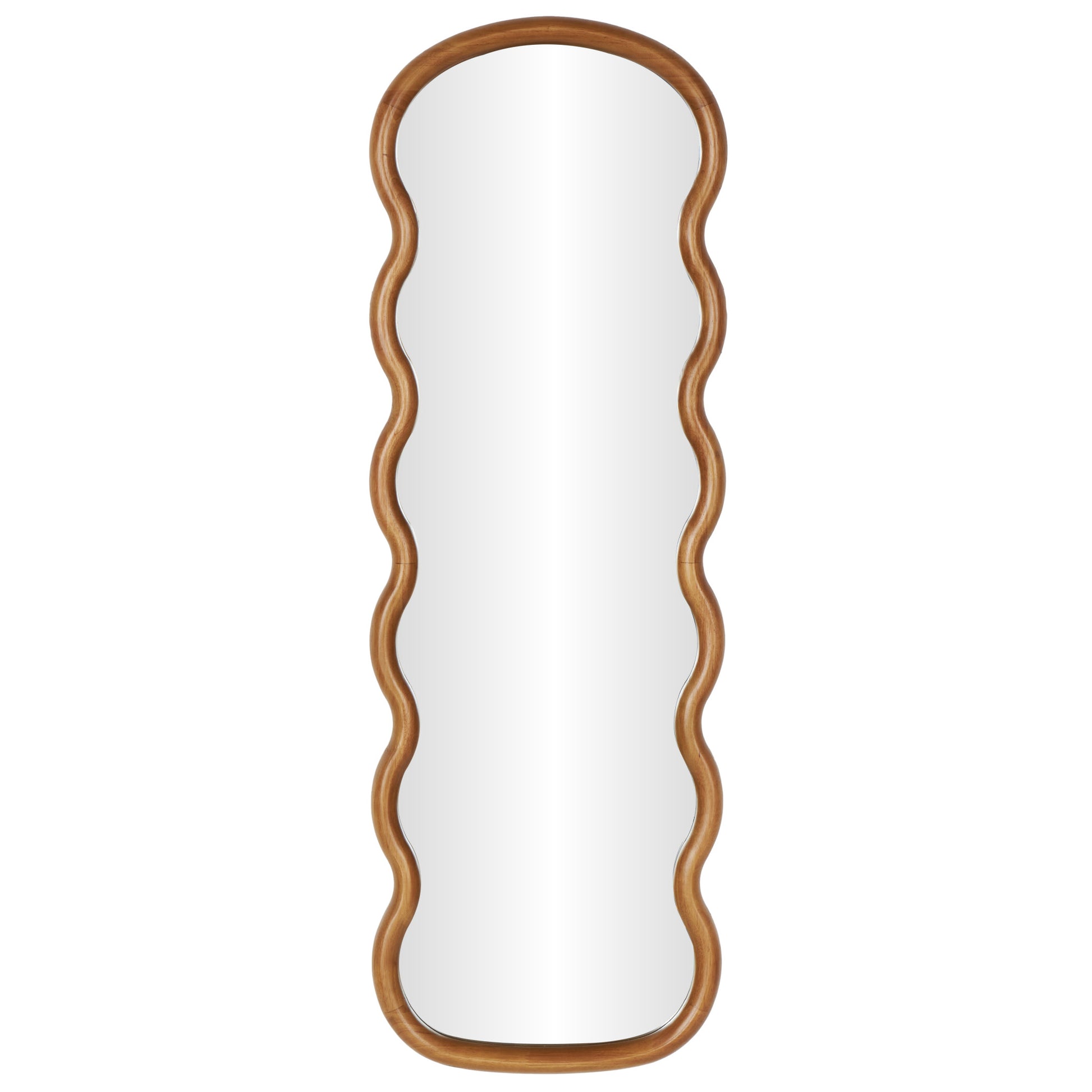 Abstract Wood Handmade Wavy Room Wall Mirror