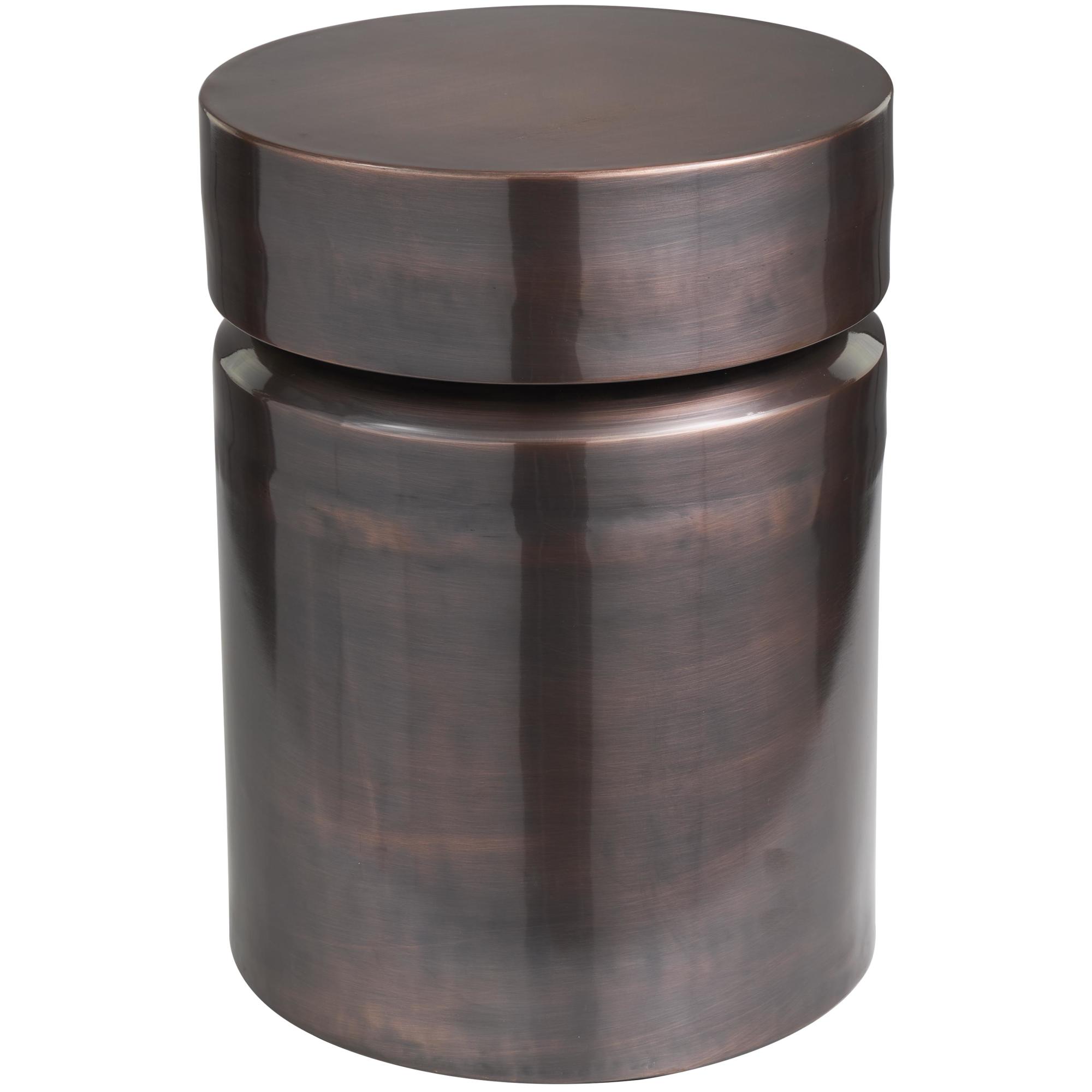 Metal Drum Side End Accent Table 14" x 14" x 18"