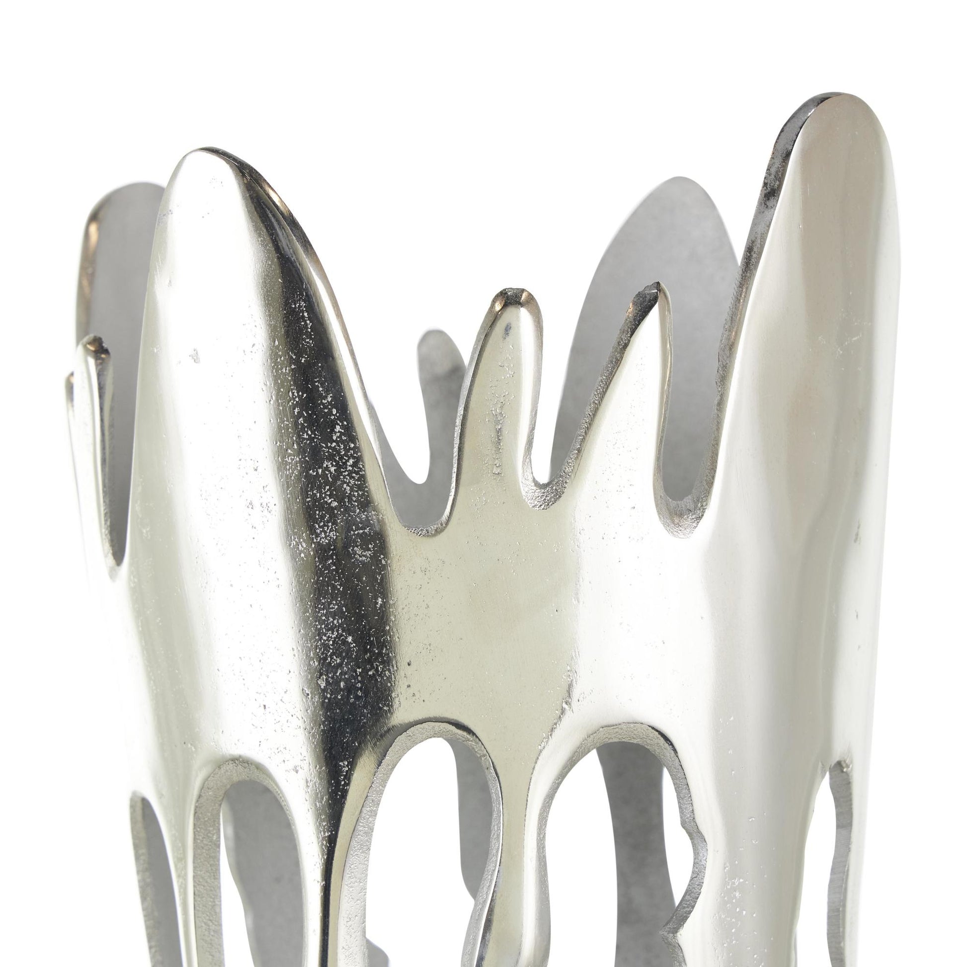 Abstract Aluminum Metal Tall Floor Drip Decorative Vase with Melting Designed Body