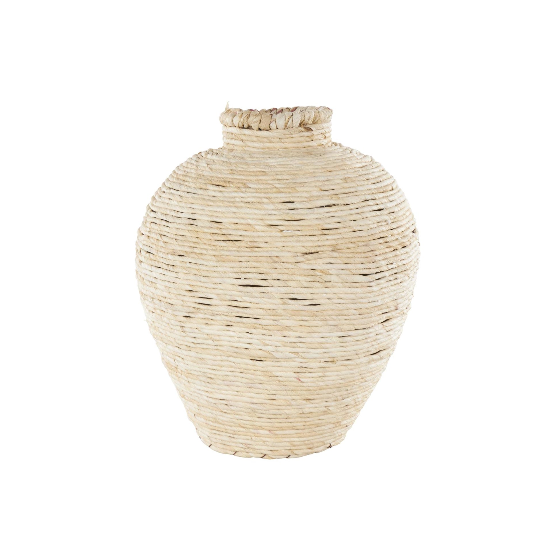 Cream Seagrass Handmade Wrapped Pot Decorative Vase