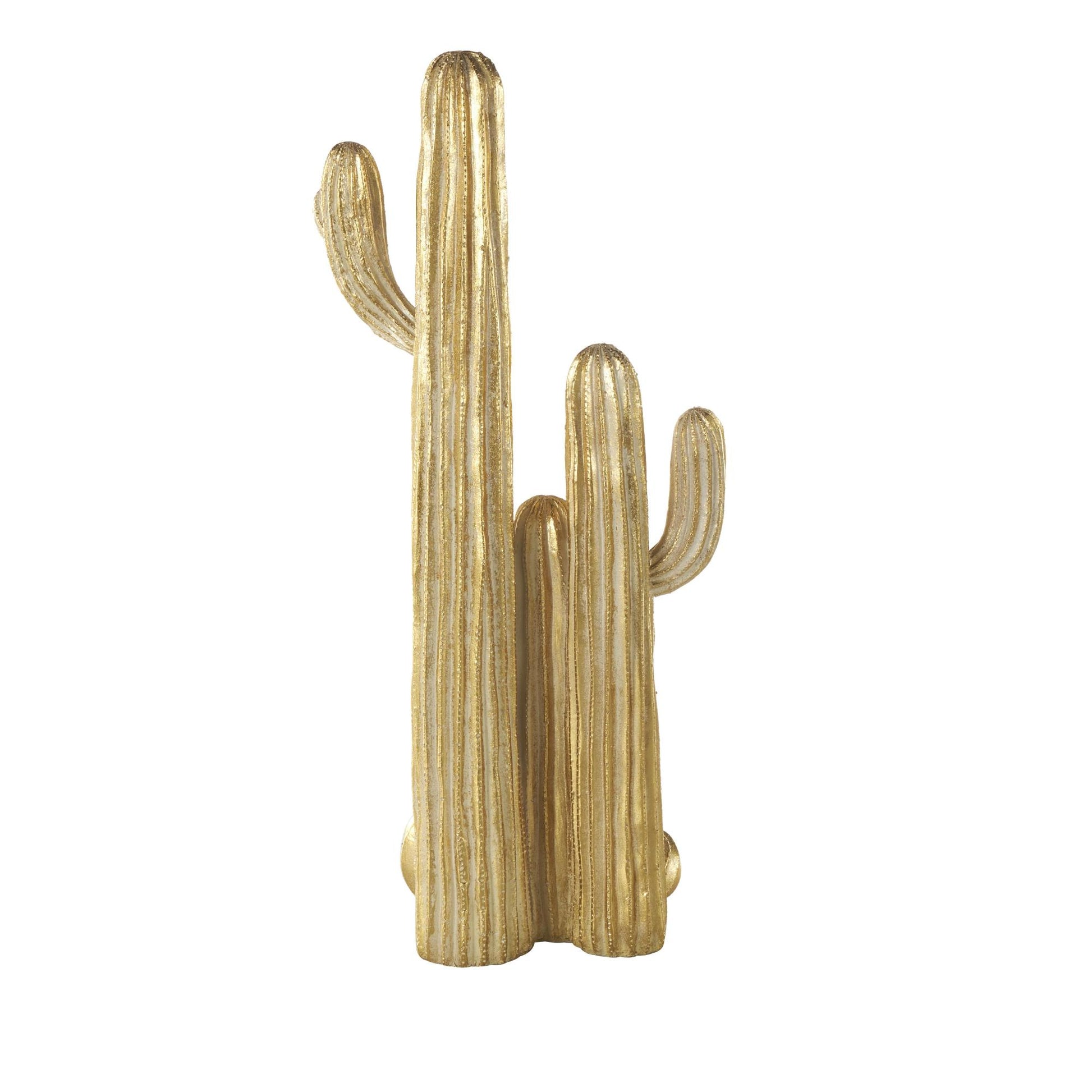 Cactus Gold Resin Layered Decorative Sculpture