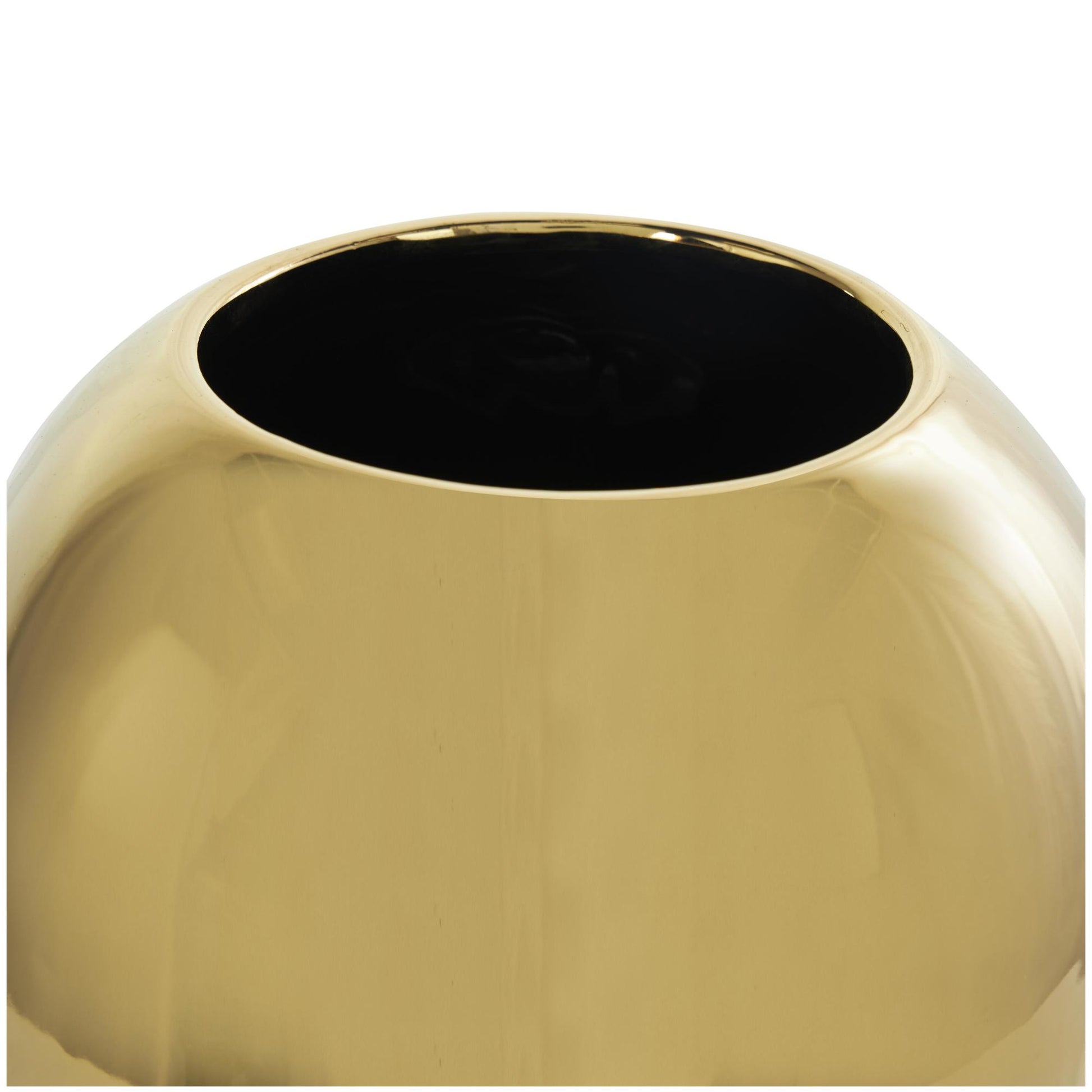 CosmoLiving by Cosmopolitan Abstract Ceramic Decorative Vase with Abstract Gold Melting Drips