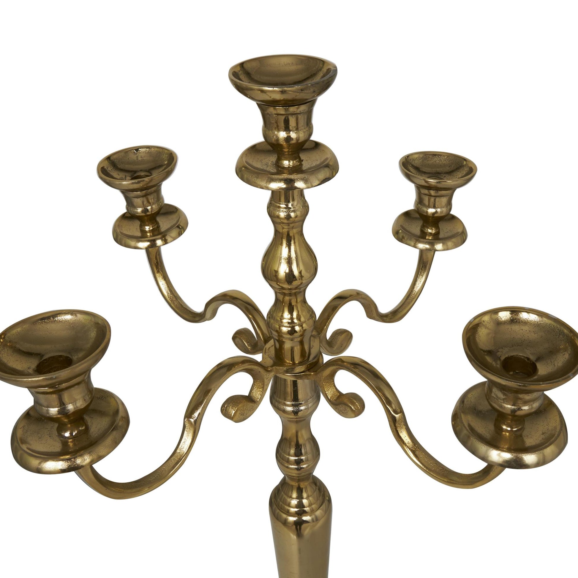 Scroll Aluminum Metal Tall Floor 5 Candle Decorative Candelabra