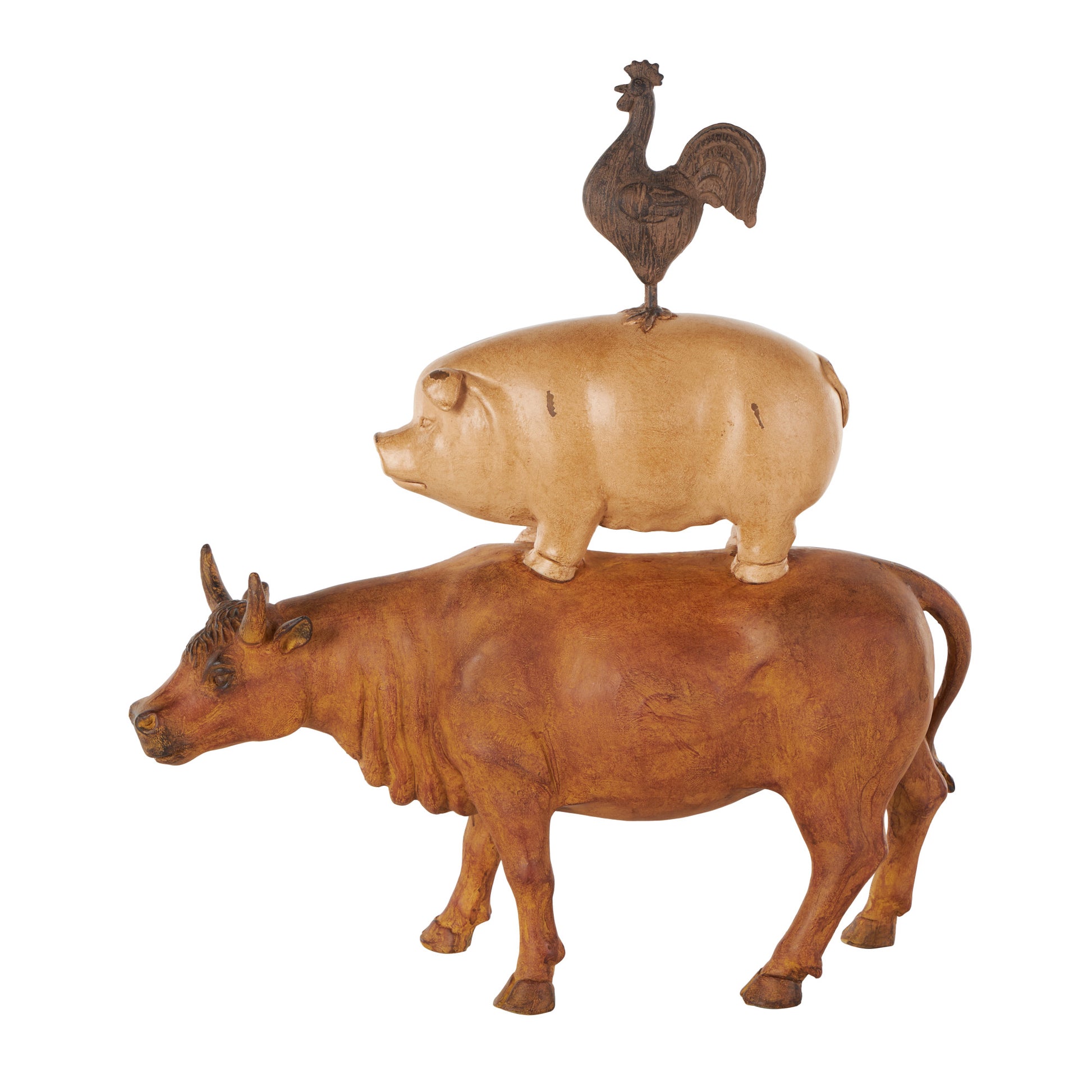 Farm Animals Resin Stacked Decorative Sculpture