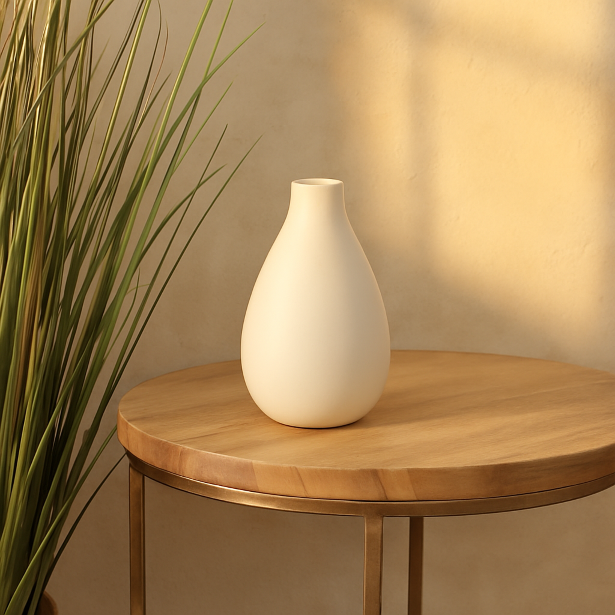 Cream Ceramic Decorative Vase