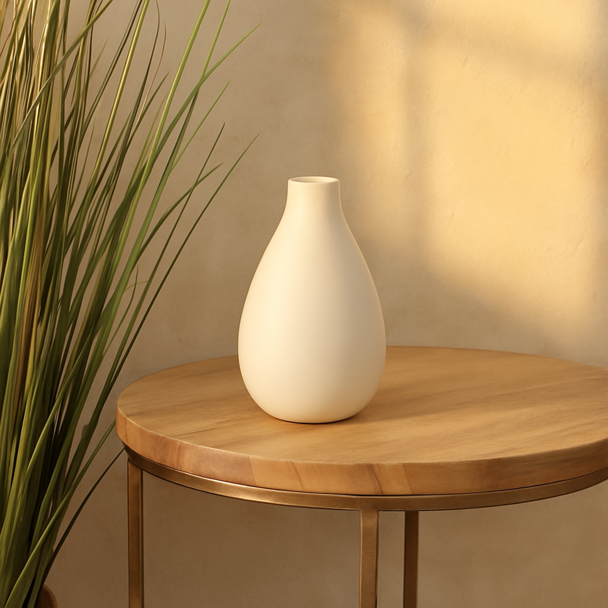 Cream Ceramic Decorative Vase