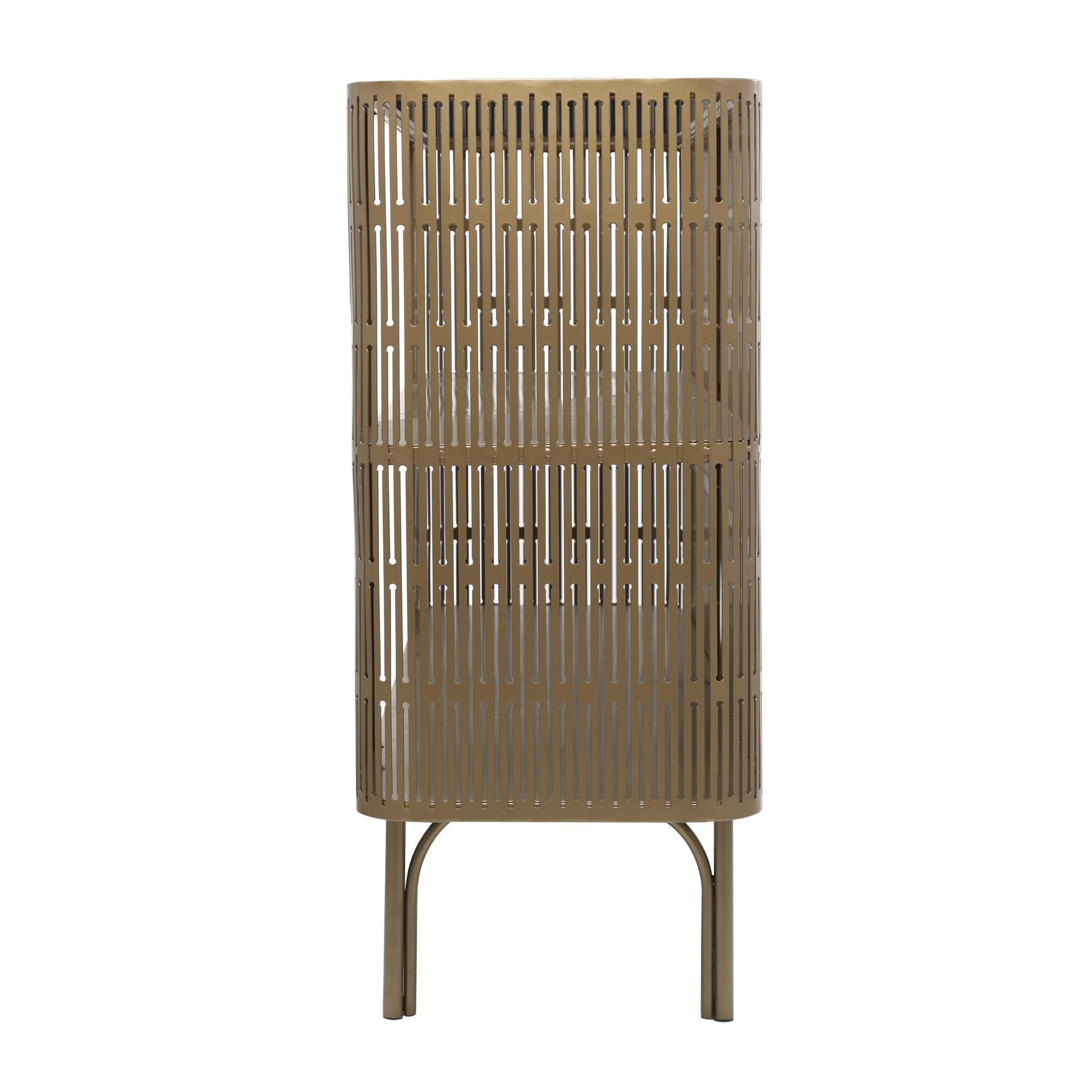 Gold Metal Art Deco Inspired Living Room Console Table with Black Tempered Glass Top