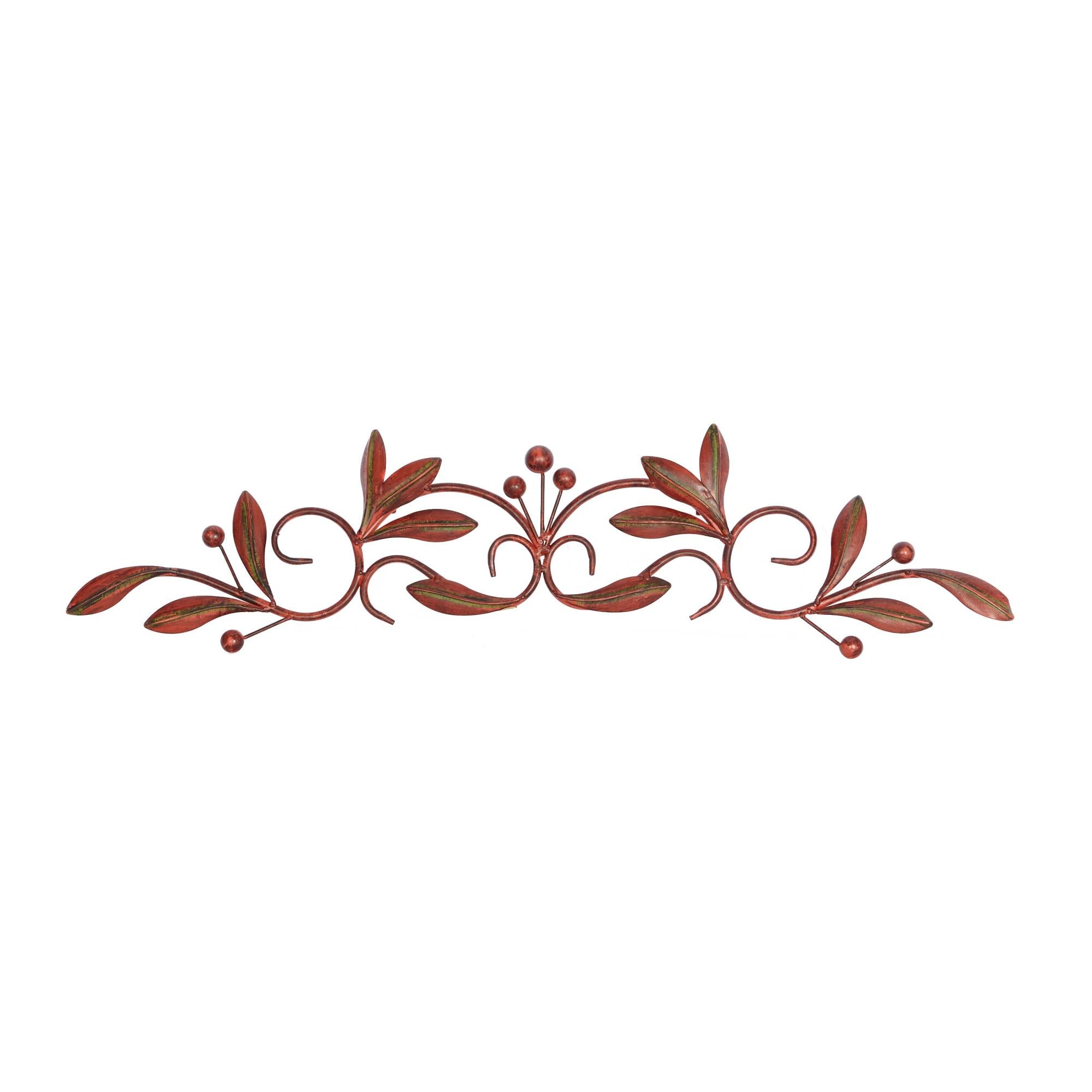 Leaf Metal Home Wall Decor with Scrolled Vine 31" x 1" x 6"